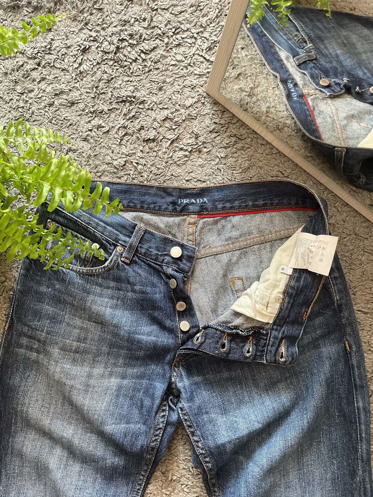 Prada × Vintage Prada Milano Jeans Denim Vintage Streetwear Logo Y2k Rare Size US 30 / EU 46 - 16 Thumbnail
