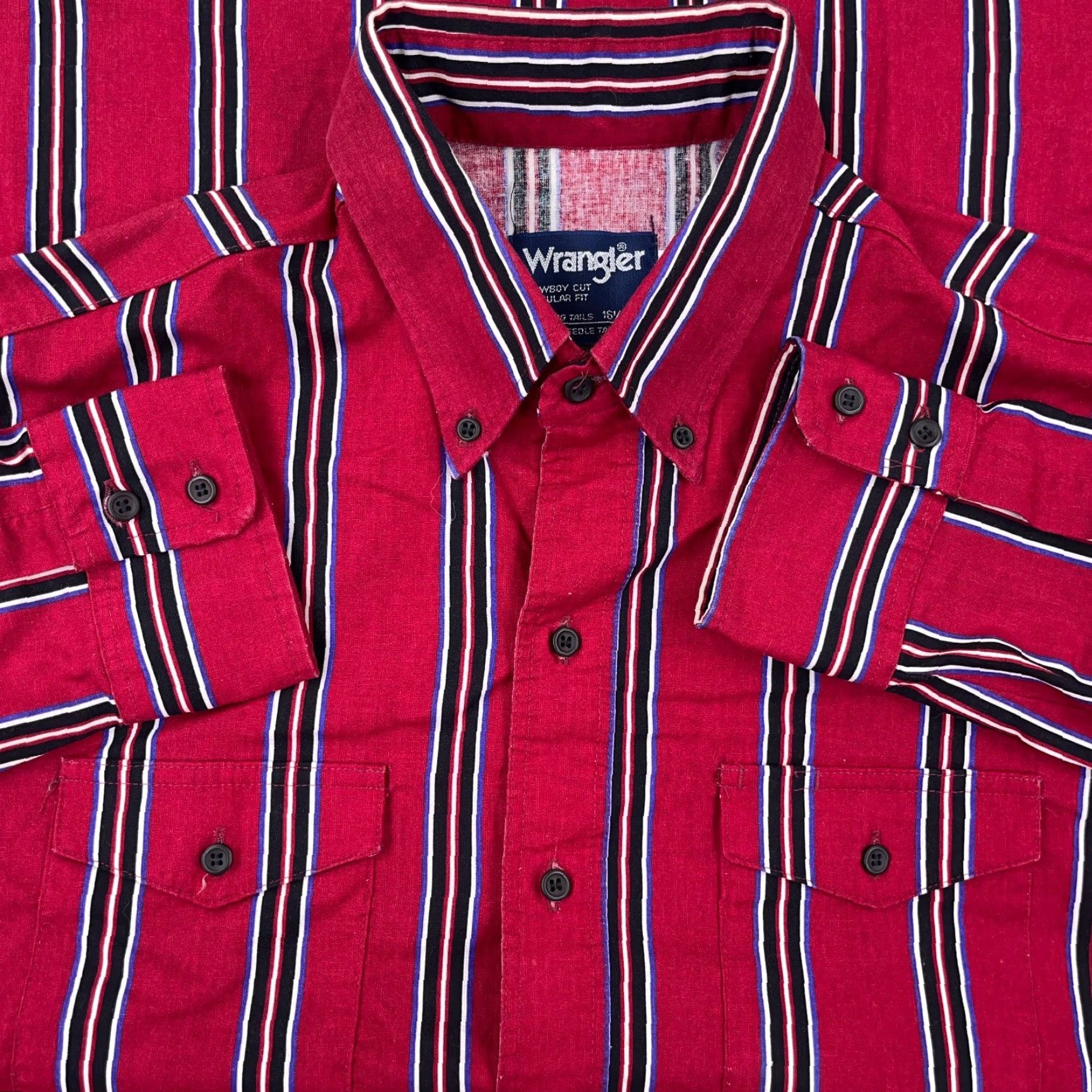 Wrangler VINTAGE Wrangler Western Shirt Men 16.5 Long Sleeve Button Cowboy 90s USA Red Size US L / EU 52-54 / 3 - 2 Thumbnail