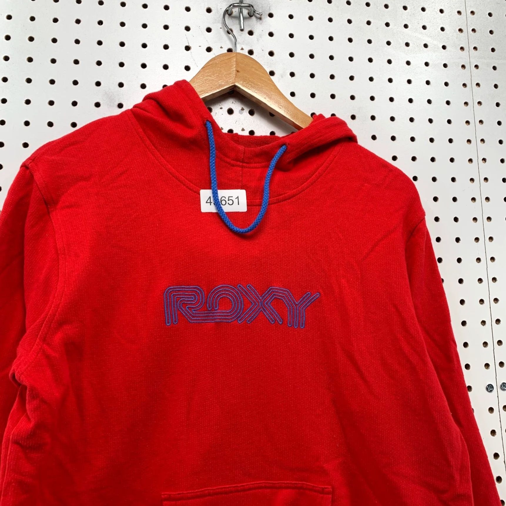Vintage ROXY Hoodie Women Medium Red Surf Hooded Fleece Pullover Sweatshirt Size M / US 6-8 / IT 42-44 - 3 Thumbnail