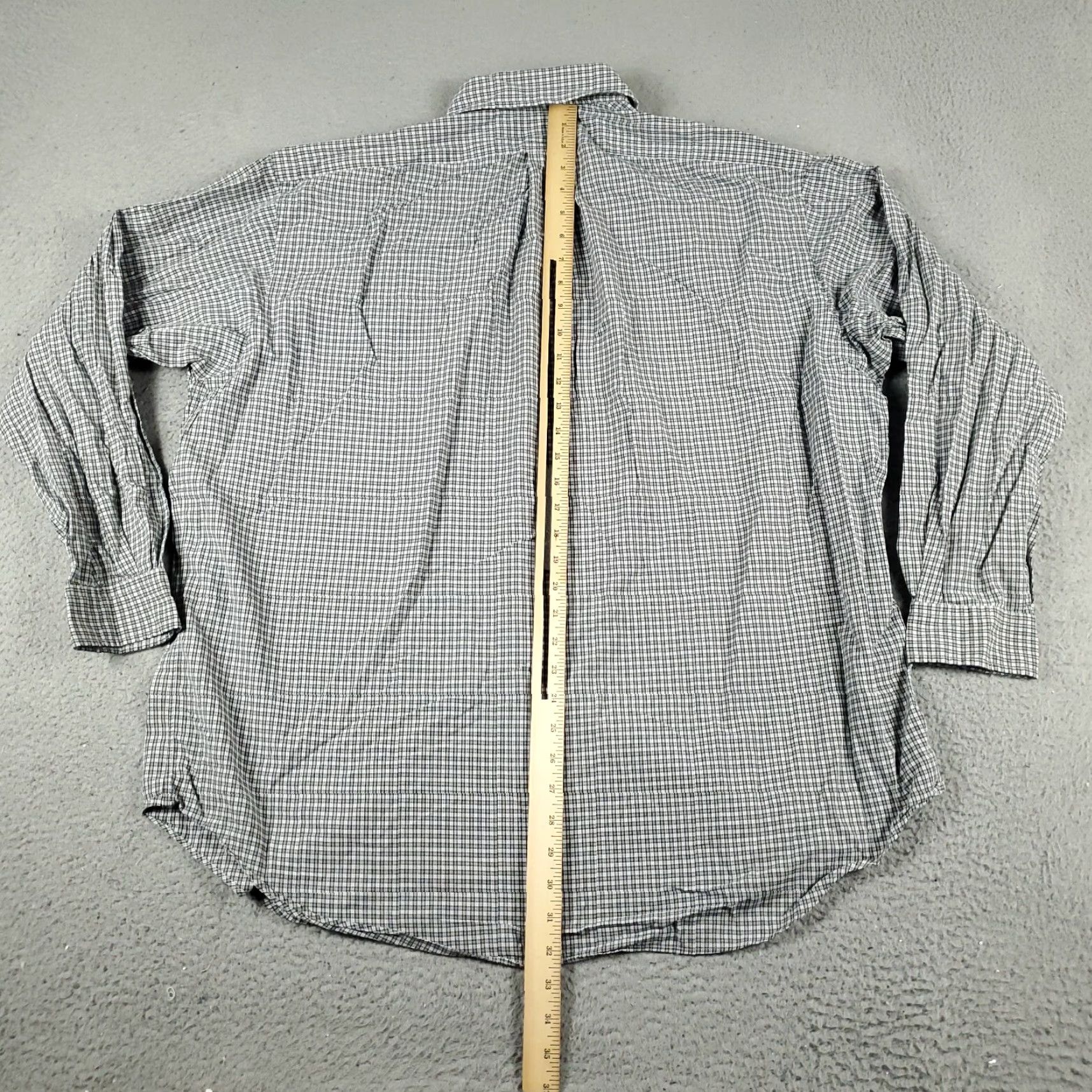 Ralph Lauren Ralph Lauren Dress Shirt Mens 17.5 Gray Plaid Long Sleeve Button-Down Regular Fit Size 46R - 5 Thumbnail