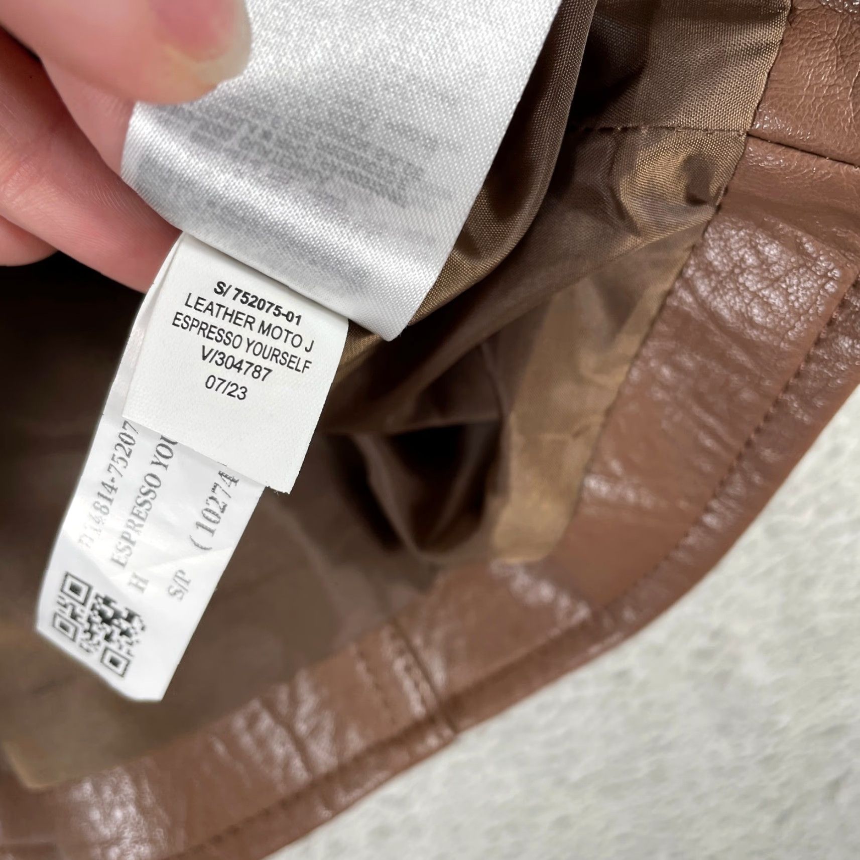 Old Navy Old Navy Moto Jacket Womens PS Small Brown Faux Leather Belted Biker Jacket Size S / US 4 / IT 40 - 7 Thumbnail
