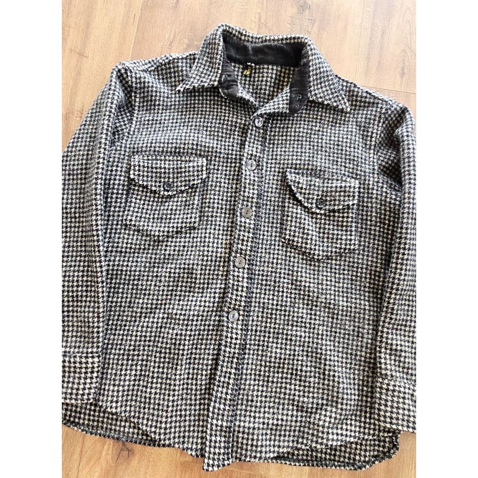 CO VINTAGE J.O. Ballard & CO Checkered Wool Mackinaw Malone Gray Black Jacket Shirt? Size US M / EU 48-50 / 2 - 3 Thumbnail