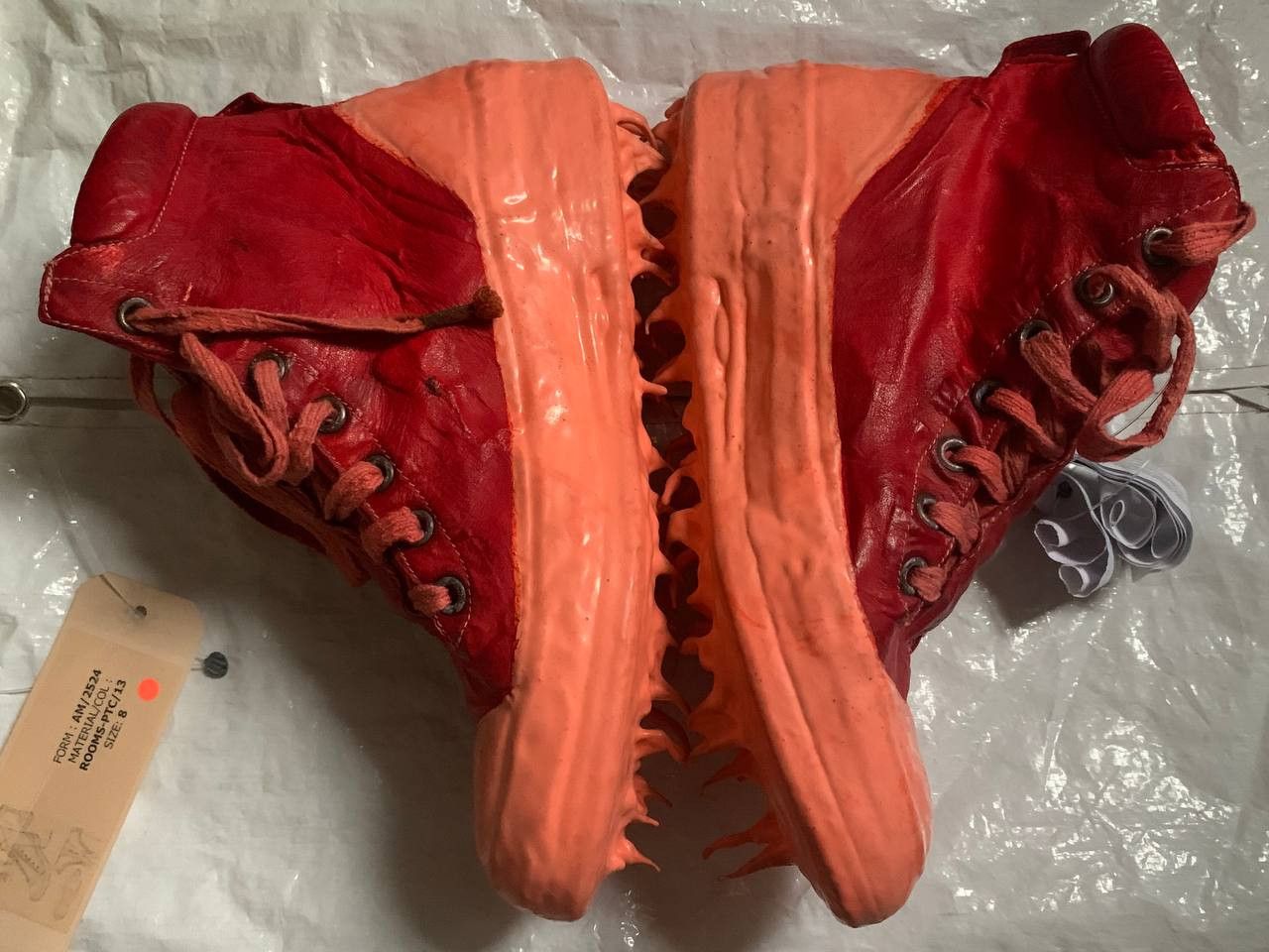 Carol Christian Poell Red Drip Leather Sneakers Size US 9.5 / EU 42-43 - 3 Thumbnail