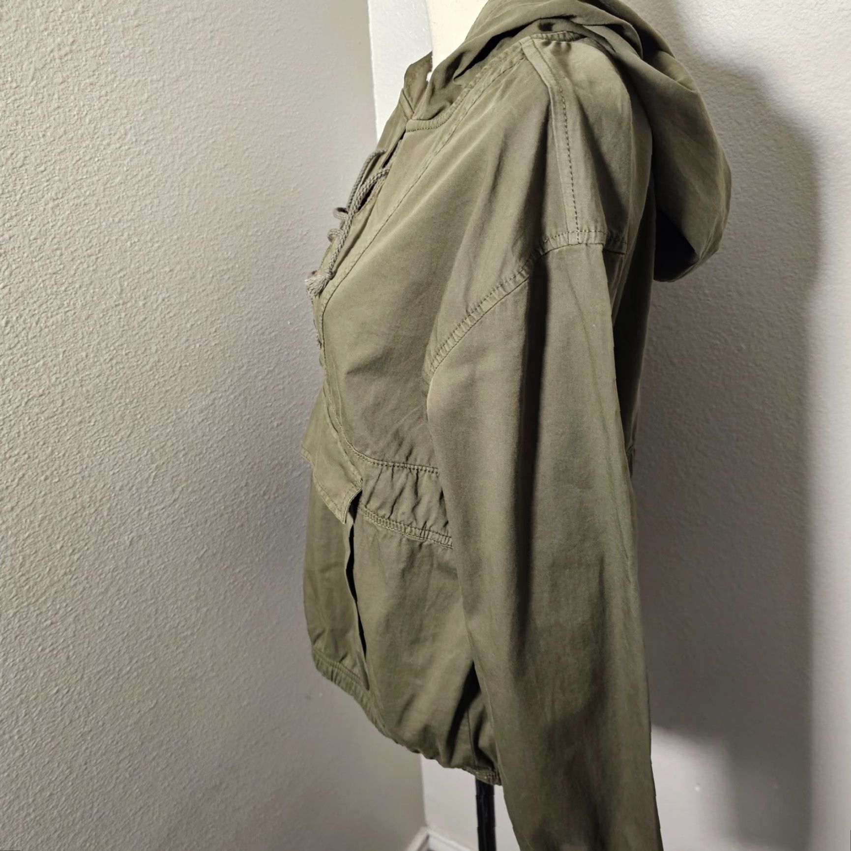 Vintage American Heritage Hooded Jacket Womens Short Olive Green Lace Size M Casual Size M / US 6-8 / IT 42-44 - 2 Thumbnail