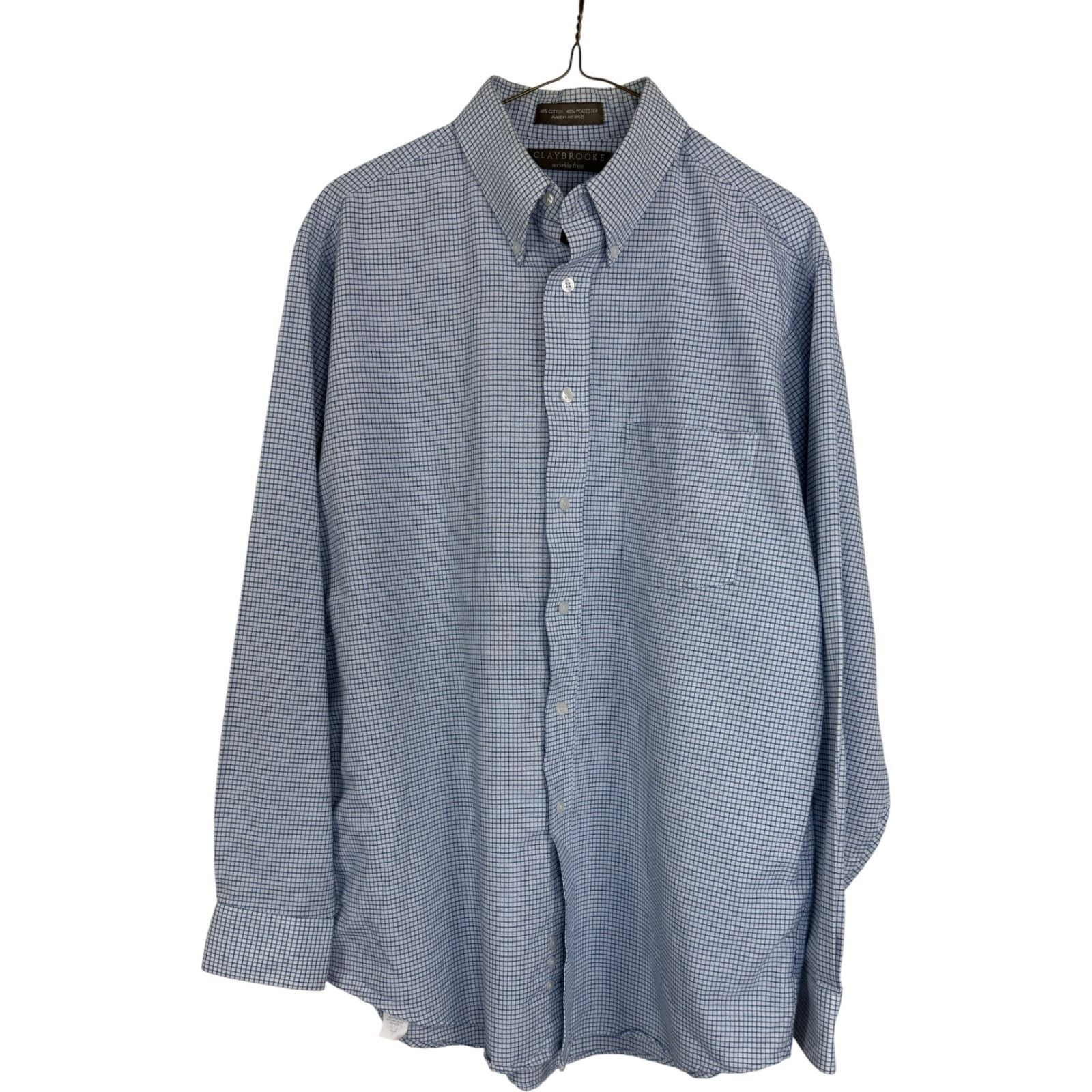 Other Claybrooke Wrinkle Free Button Up Shirt 16 34/35 Blue Check Size US L / EU 52-54 / 3 - 1 Thumbnail
