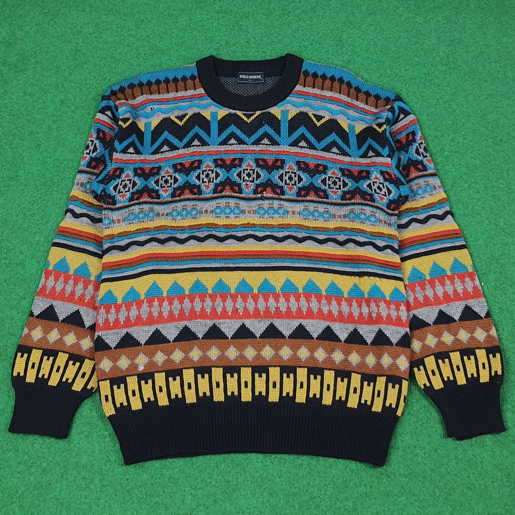 Designer × Vintage Vintage Polo Horse Knitted Sweatshirt Knitwear C220N20 Size US M / EU 48-50 / 2 - 1 Thumbnail