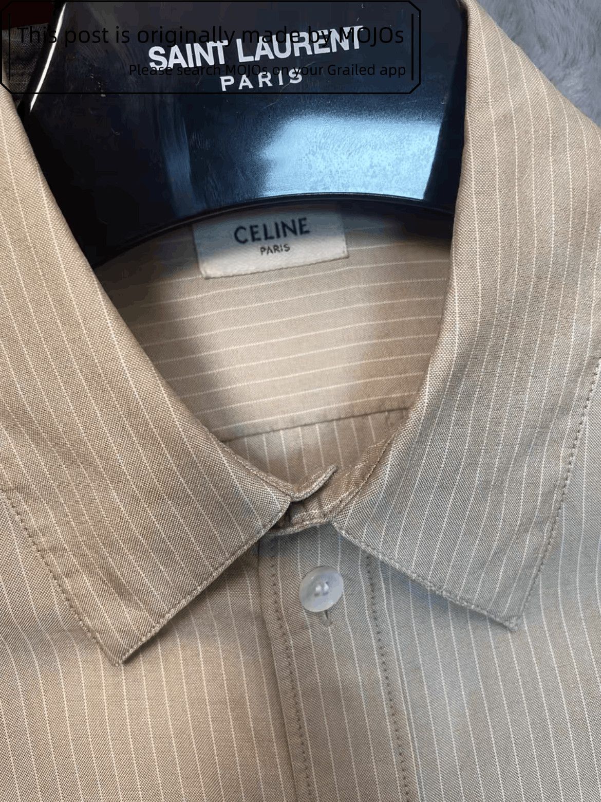 Celine Sz 38 Celine 20SS White thin line Shirt mojos11599 Size US M / EU 48-50 / 2 - 3 Thumbnail