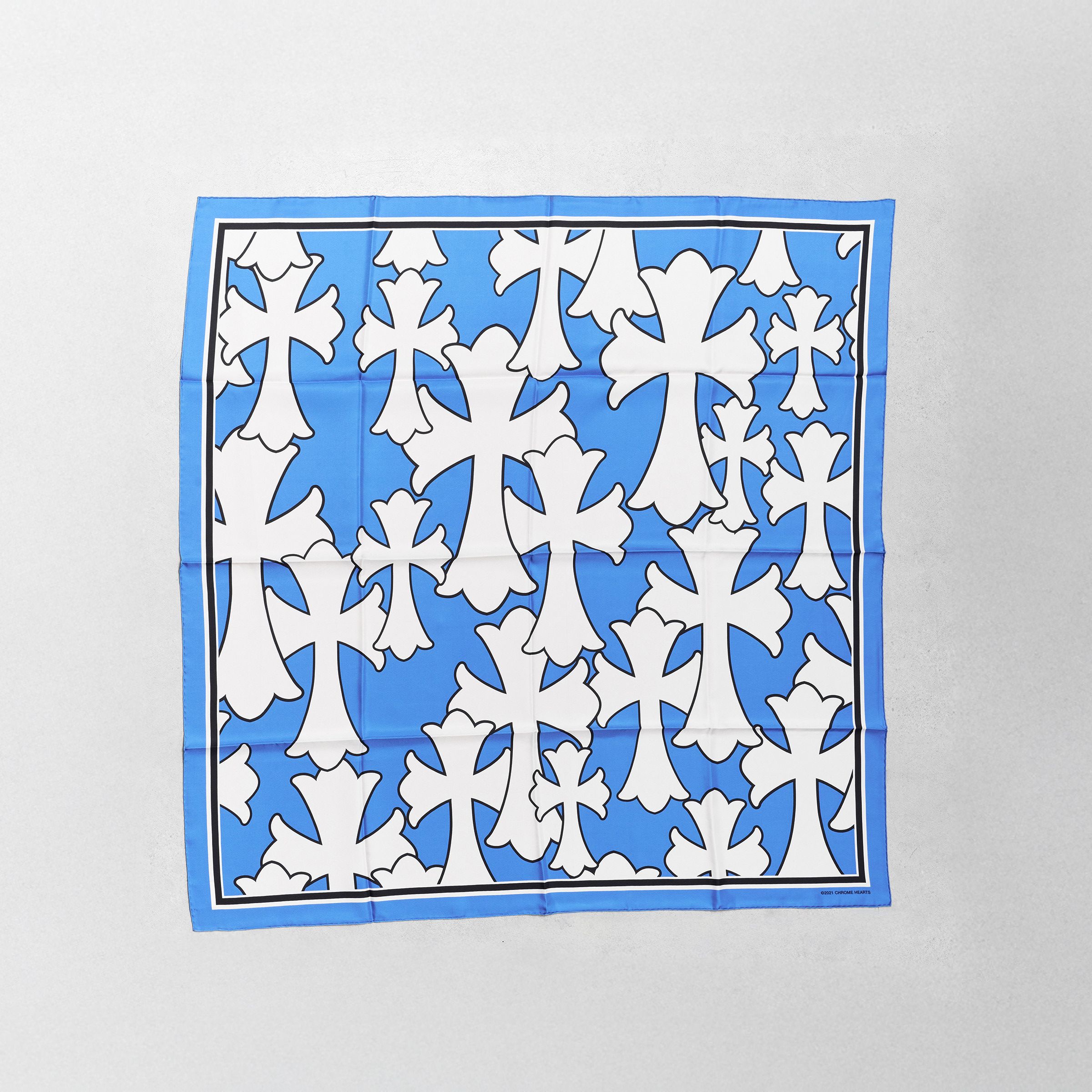 Chrome Hearts CHROME HEARTS BLUE TWILL WITH WHITE CEMETERY CROSS PRINT Size ONE SIZE - 4 Thumbnail