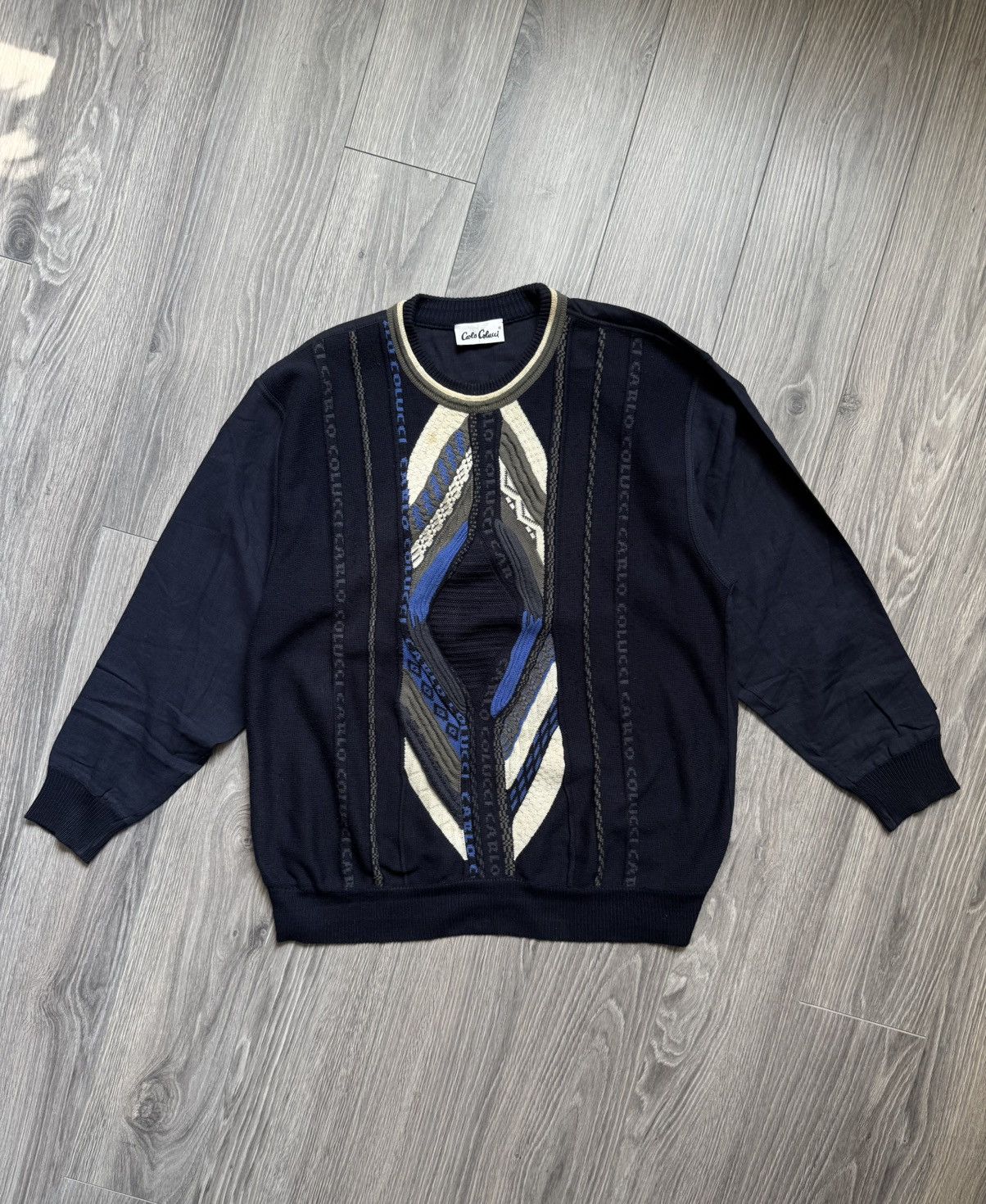 Carlo Colucci Carlo Colucci Mens Coogi style Linen Sweater Vintage Size US L / EU 52-54 / 3 - 3 Thumbnail