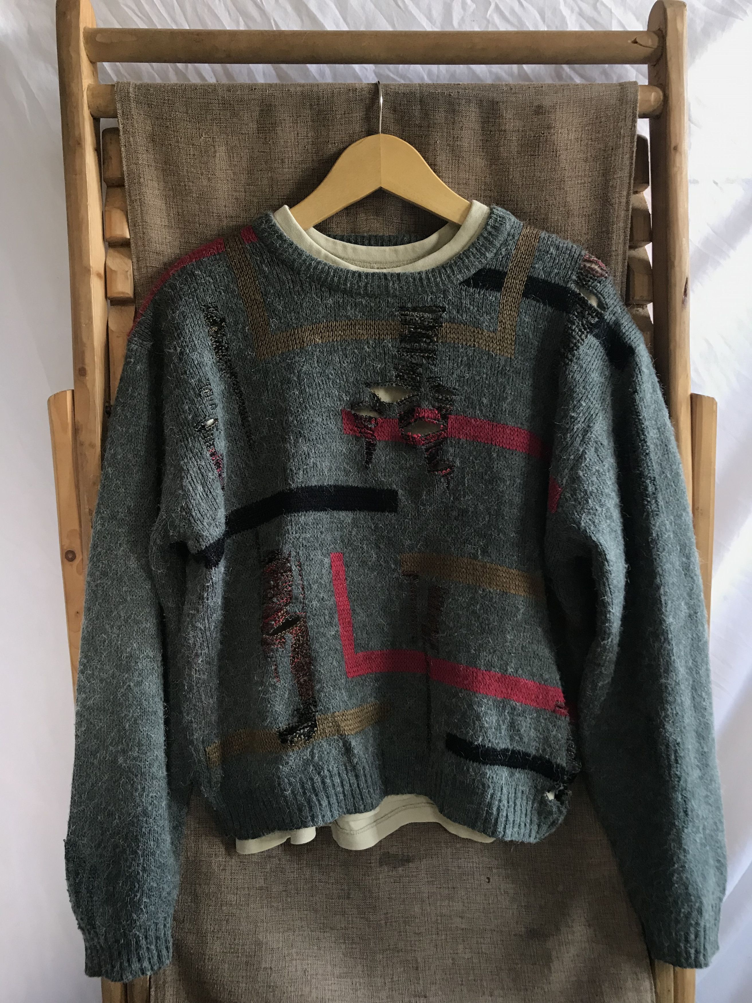 Japanese Brand 📦NEEDGONE📦 Kosugi Japanese Distressed Knitted Mohair Size US M / EU 48-50 / 2 - 5 Thumbnail