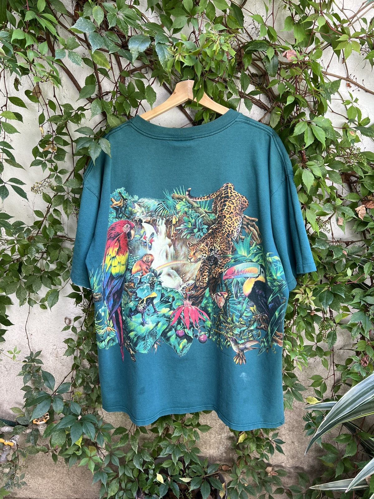 Habitat 1995 Rainforest Cafe AOP Single Stitch Nature Animal Tee Size US XXL / EU 58 / 5 - 5 Thumbnail