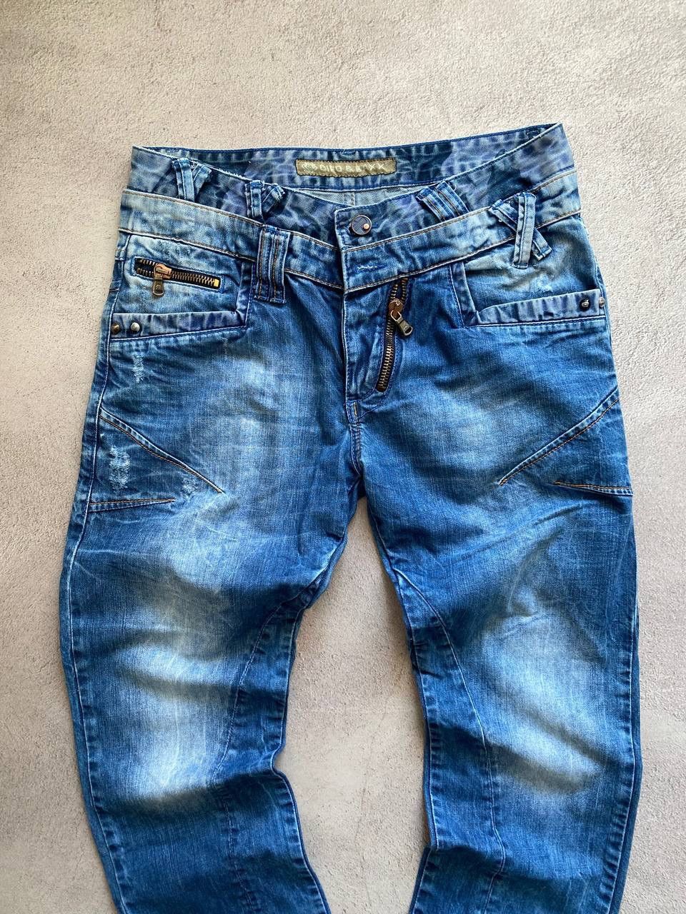 Japanese Brand Dirty pants Faded Crash denim thrashed y2k distressed jeans Size US 32 / EU 48 - 4 Thumbnail