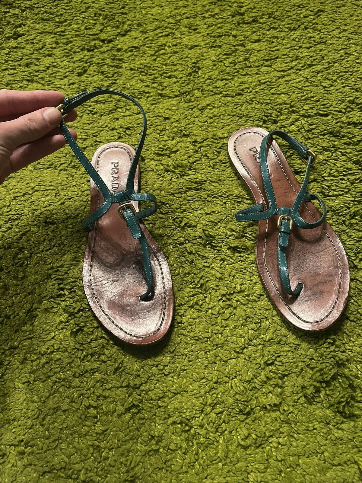Prada Prada 2000s archive vintage sandals flats Size US 8 / IT 38 - 1 Thumbnail