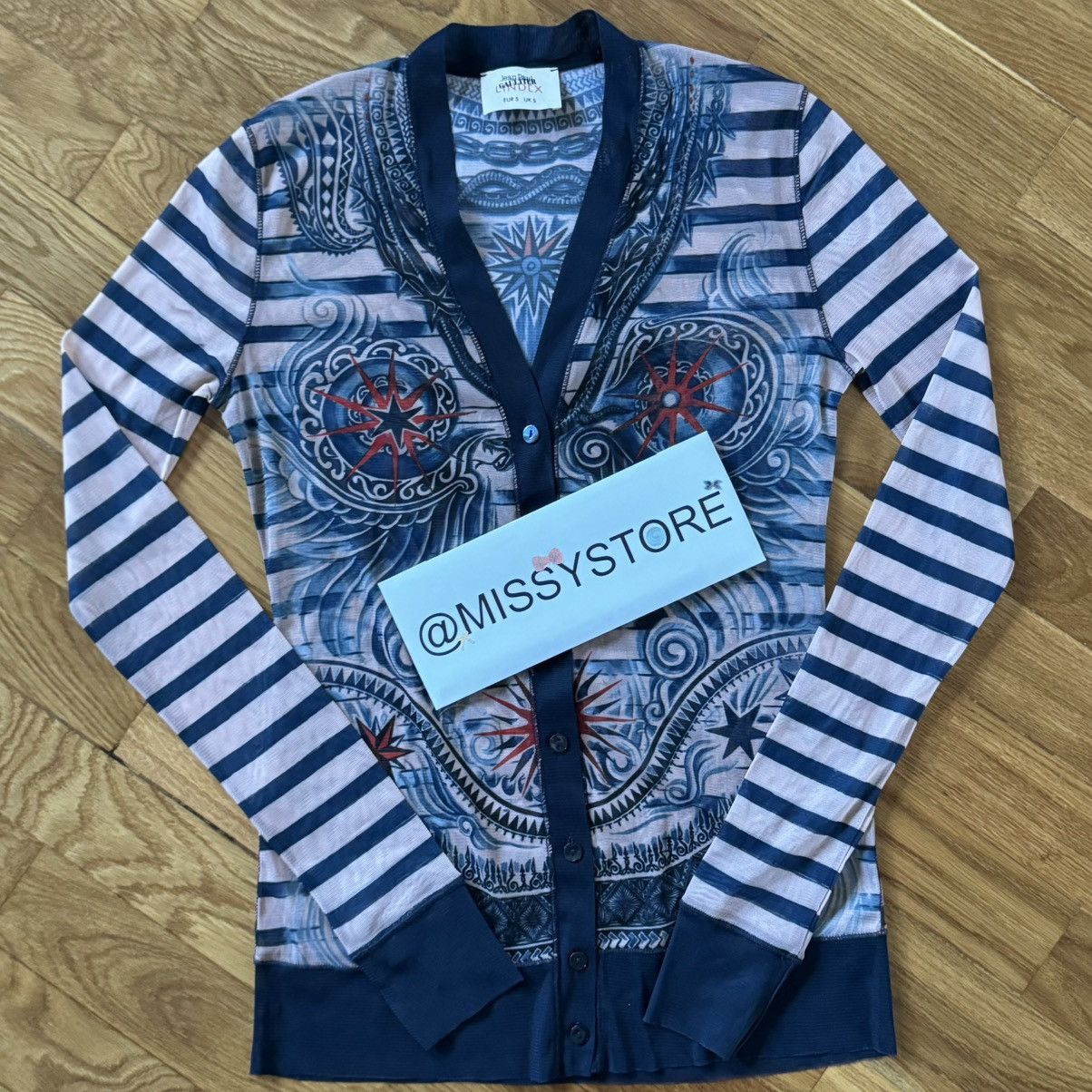 Jean Paul Gaultier Jean Paul Gaultier JPG Mesh Top Cardigan Tattoo Multicolor Size S / US 4 / IT 40 - 10 Thumbnail