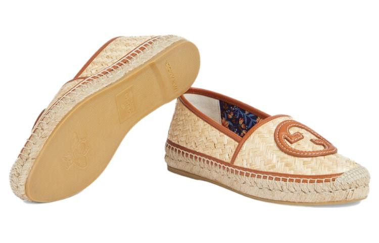 Gucci o1s1wg110225 Women's Interlocking G Espadrille Brown & Beige Size US 8 / IT 38 - 5 Thumbnail