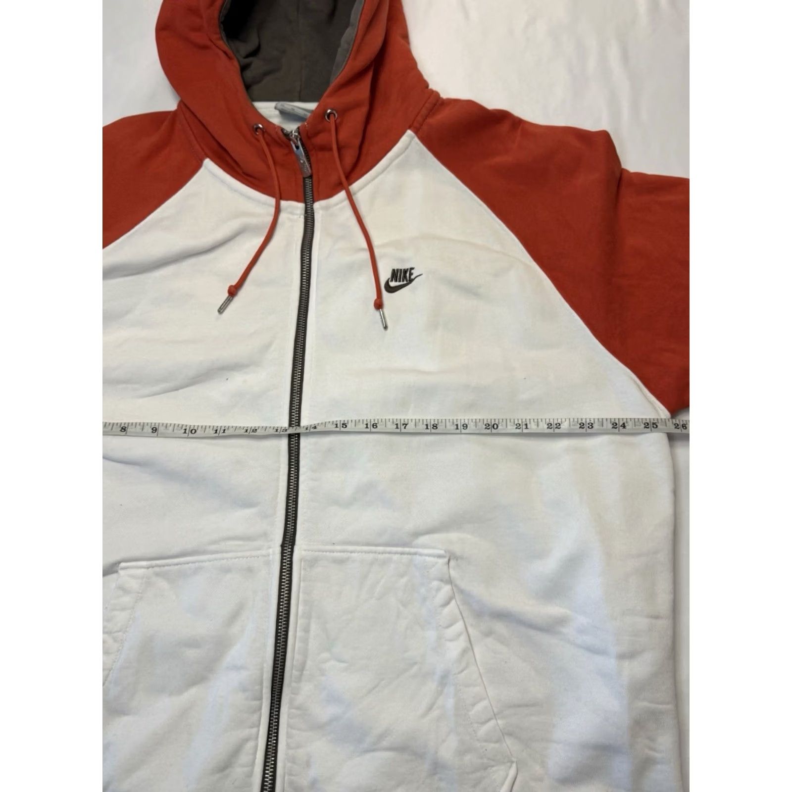 Nike VINTAGE Nike Sportswear AW77 Full Zip Hoodie Mens XL White Orange Size US XL / EU 56 / 4 - 4 Thumbnail