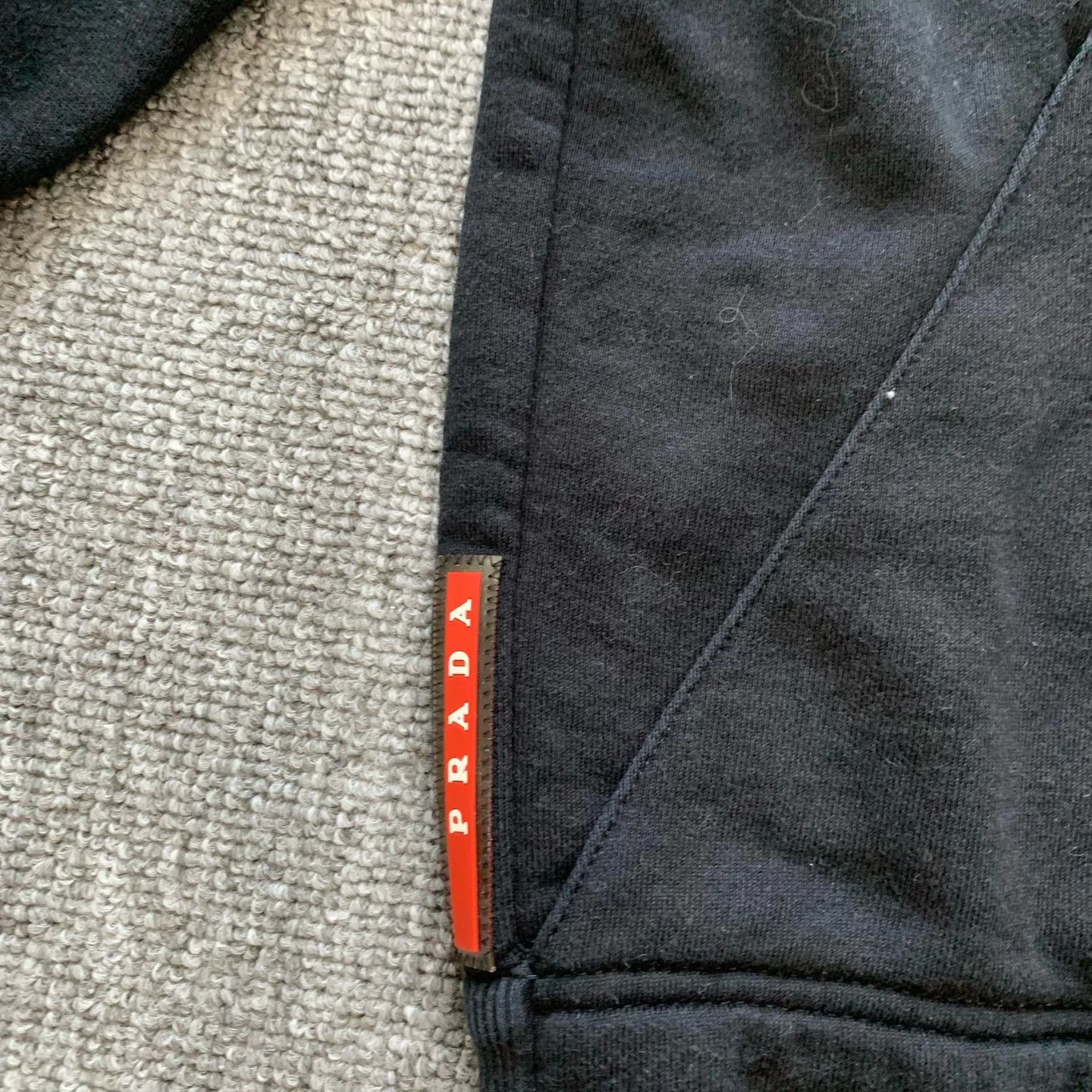 Prada Men's Prada Black Zip-Up Jacket Back Logo Patch Size US L / EU 52-54 / 3 - 6 Thumbnail
