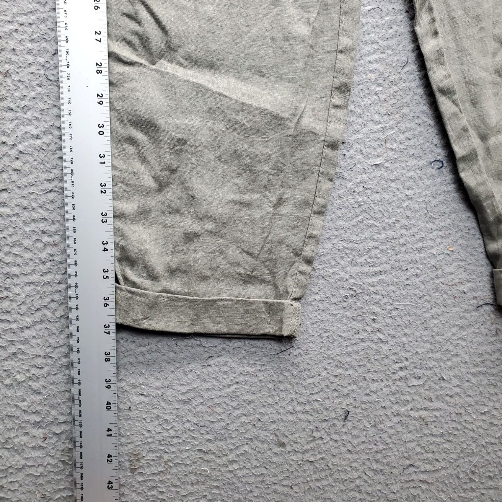 H&M H&M Womens Linen Pants Gray Relaxed Fit Drawstring Waist Size L Size 36" / US 14 / IT 50 - 3 Thumbnail