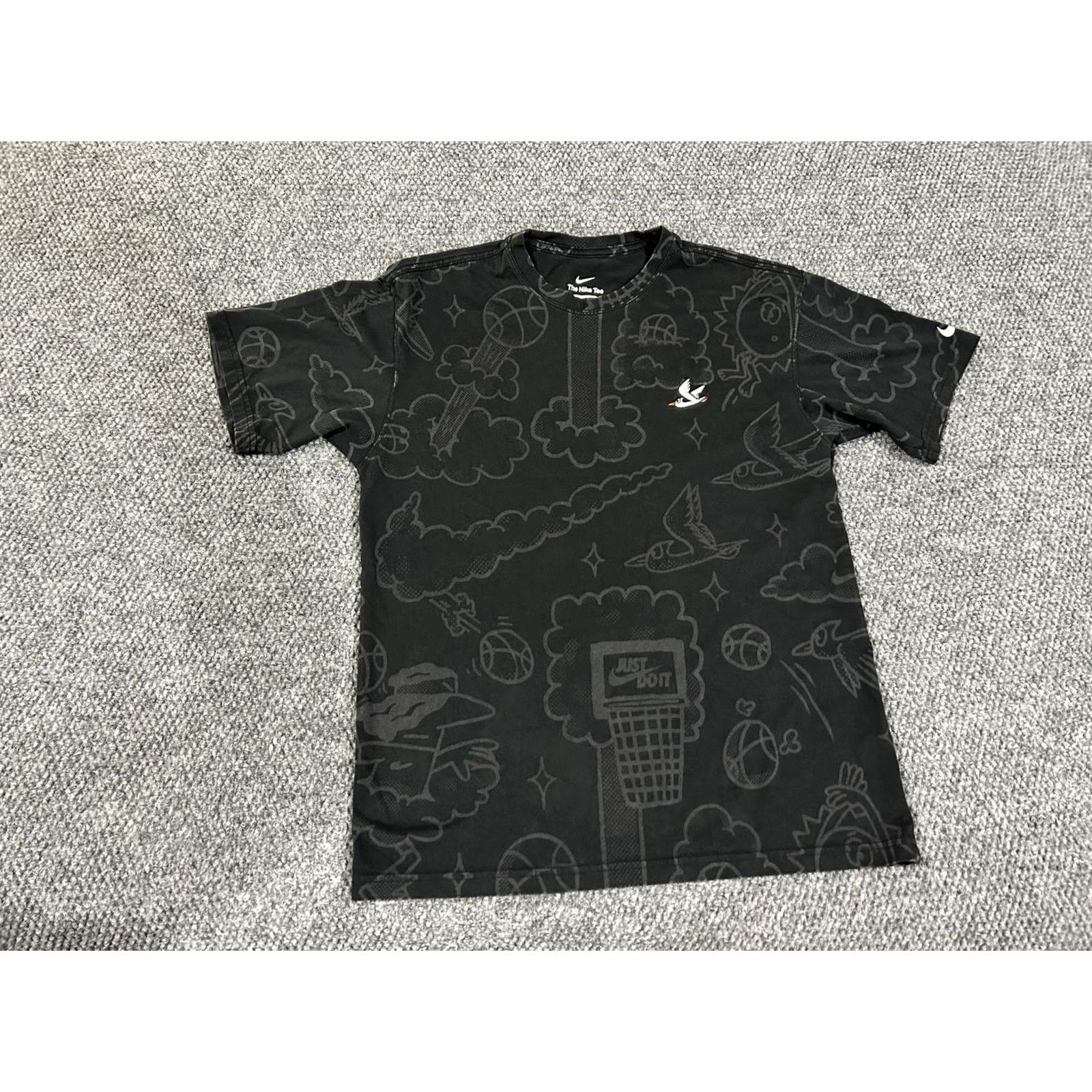 Nike Nike Shirt Mens Small Black Loose Fit Just Do It Doodle Basketball Graphic Tee Size US S / EU 44-46 / 1 - 2 Thumbnail