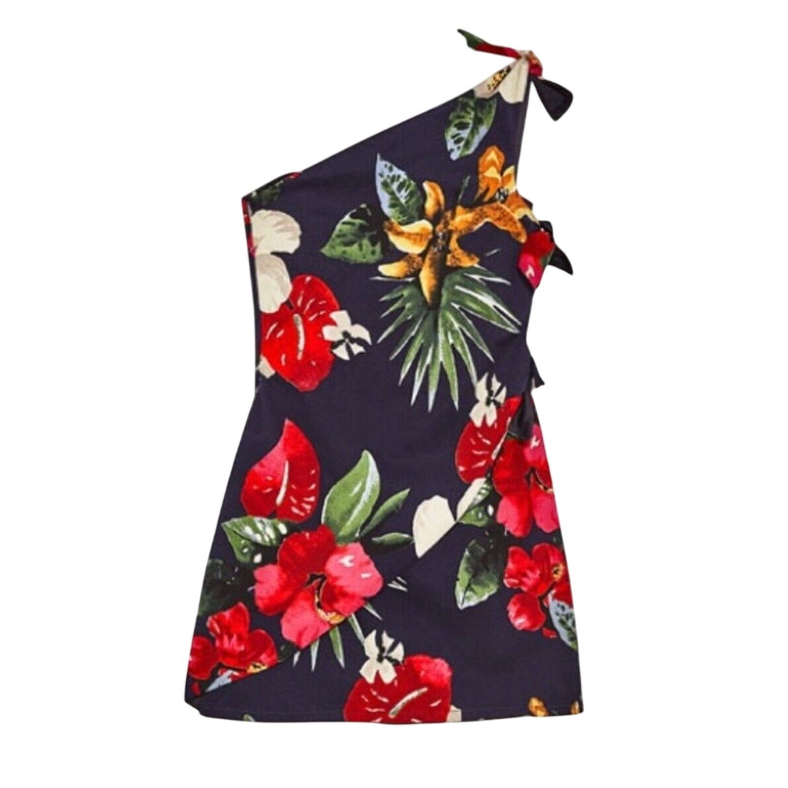zara one shoulder denim dress One Shoulder Denim Dress by Zara