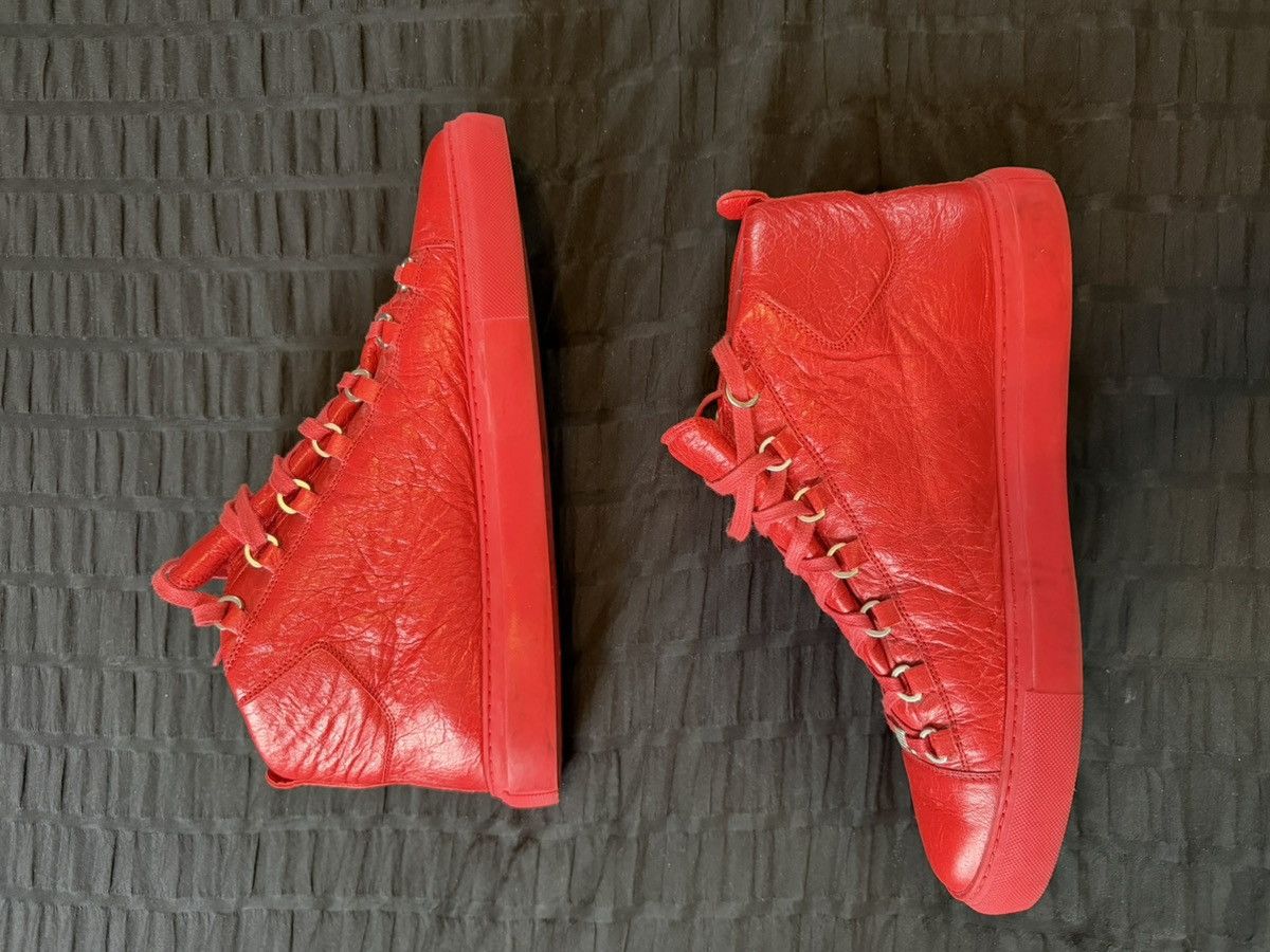 Balenciaga Balenciaga Red Arena High Top Sneakers Size US 12 / EU 45 - 2 Thumbnail