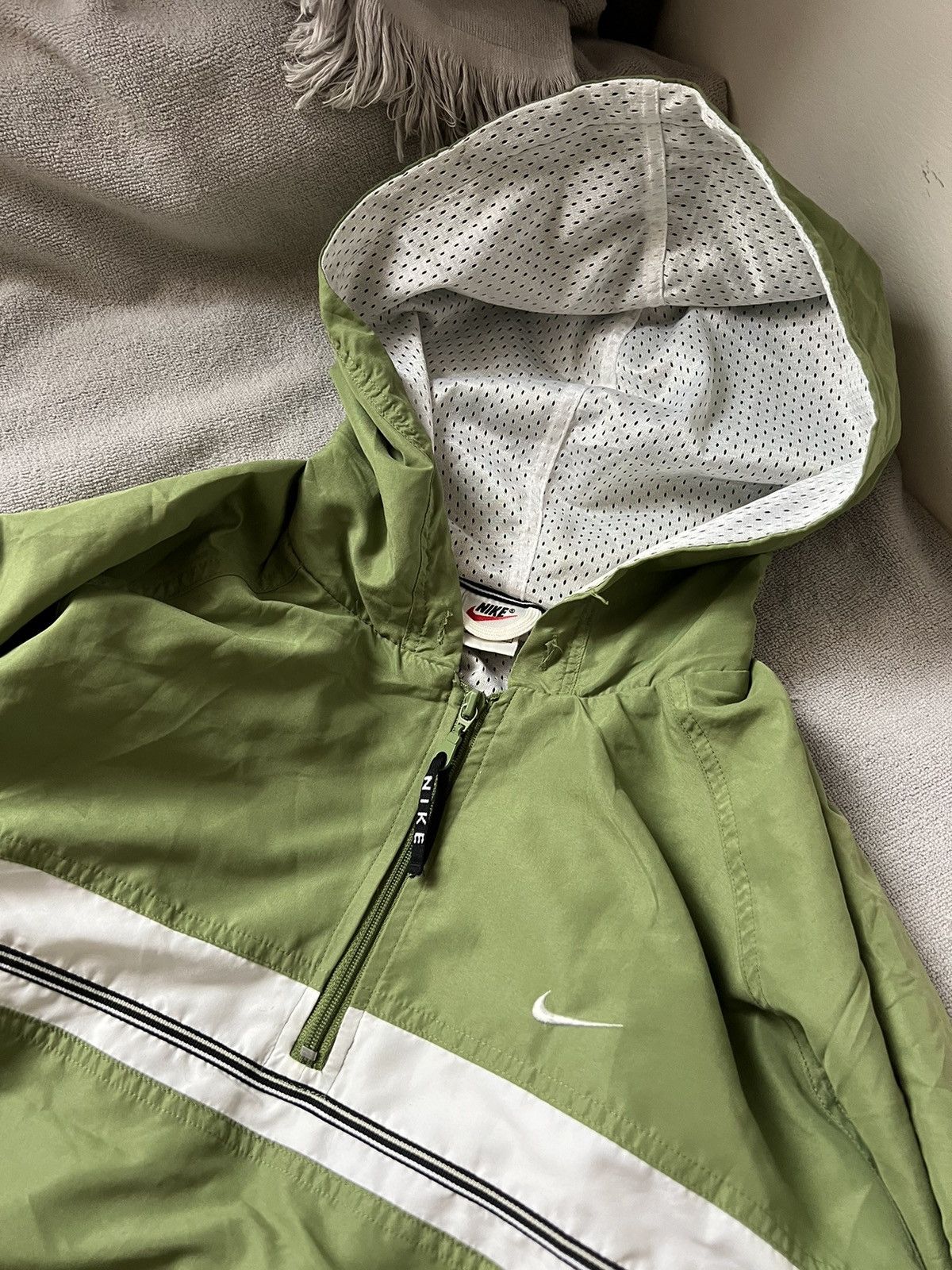 Nike × Vintage Nike vintage anorak nylon jacket drill 90s y2k green swoosh Size US M / EU 48-50 / 2 - 3 Thumbnail