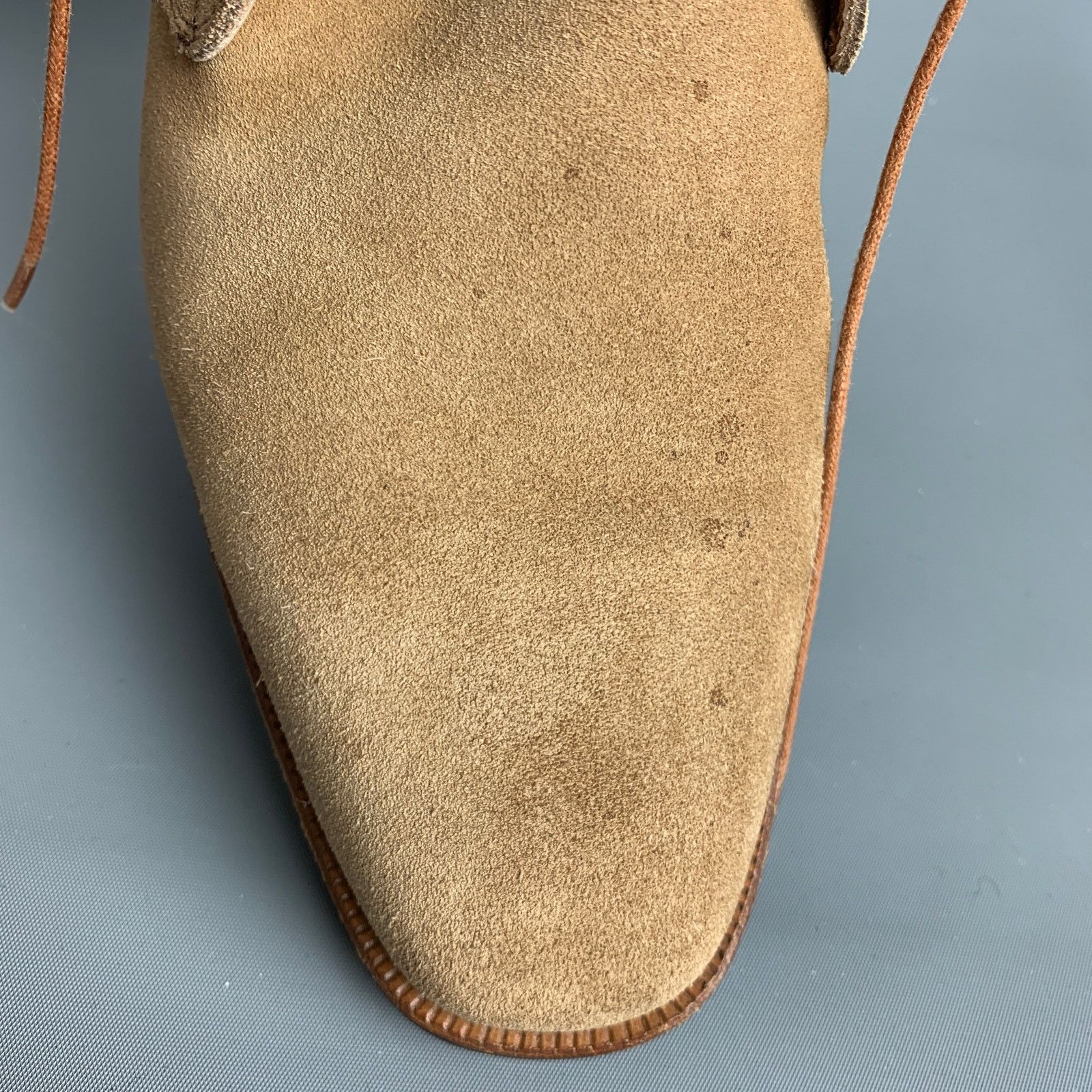 Battistoni BATTISTONI Size 7 Camel Suede Lace Up Boots Size US 7 / EU 40 - 9 Thumbnail