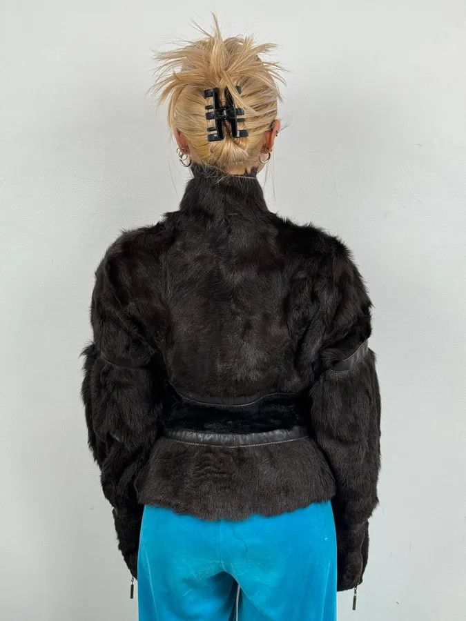 Roberto Cavalli 2000s Cavalli Brown Fur Leather Jacket Size M / US 6-8 / IT 42-44 - 2 Thumbnail