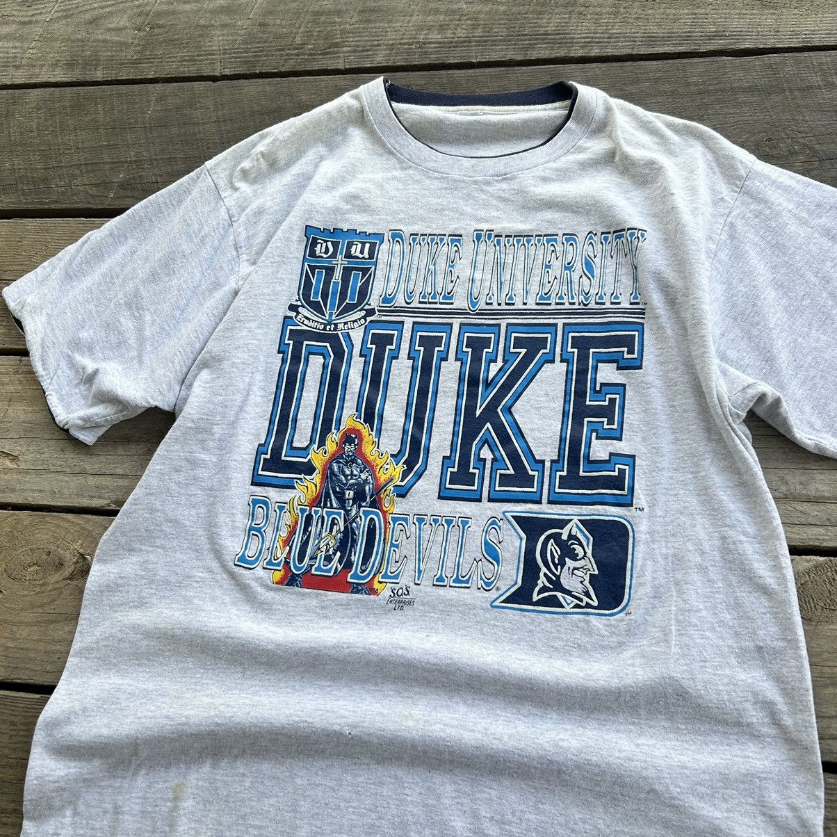 Vintage Vintage 90s Duke University Blue Devils College T Shirt Size US XL / EU 56 / 4 - 2 Thumbnail