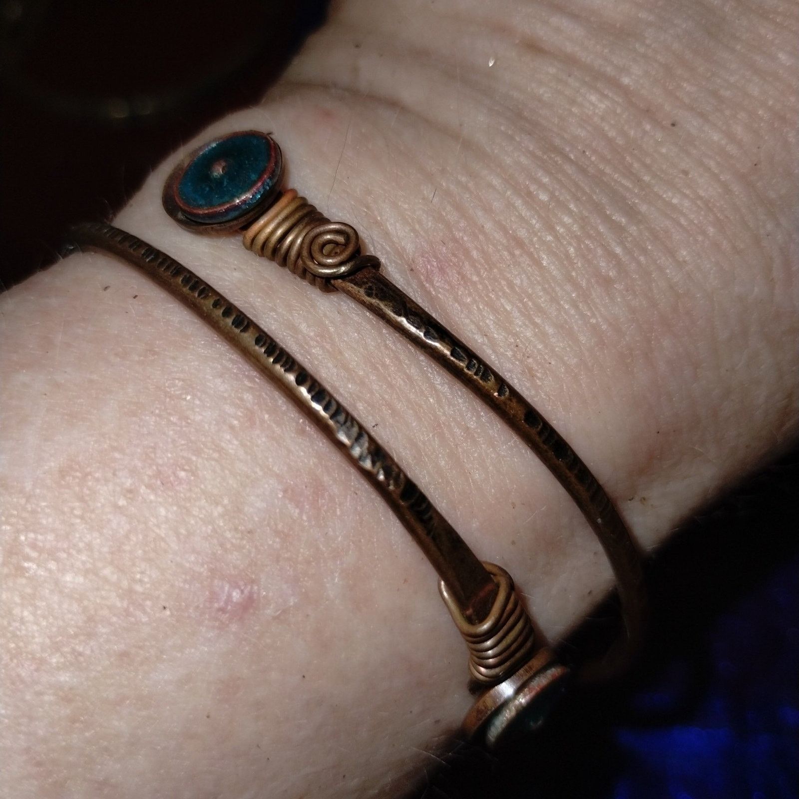 Handmade Gorgeous vintage handmade evil eye copper bracelet Size ONE SIZE - 1 Preview