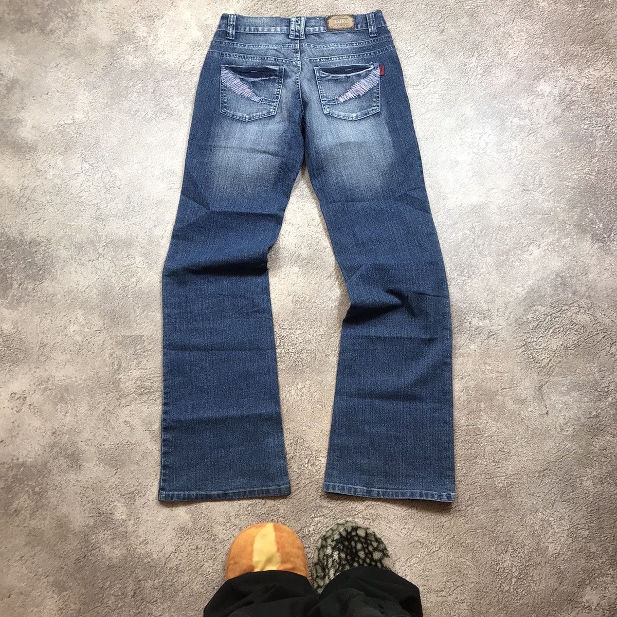 Vintage Vintage 90s Distressed Baggy Wide Leg Jeans Grunge Y2K 27 Size 27" / US 4 / IT 40 - 4 Thumbnail
