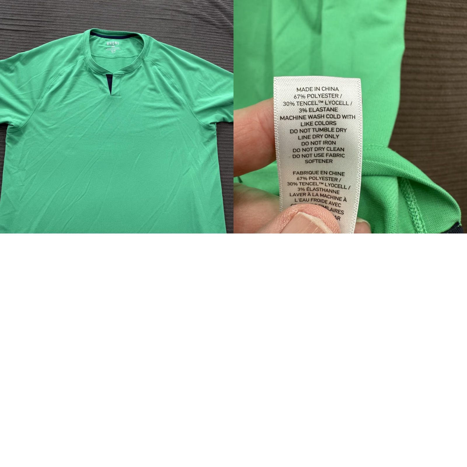 Rhone Rhone Shirt Mens XL Green Performance Athletic Short Sleeve Tee Size US XL / EU 56 / 4 - 8 Thumbnail