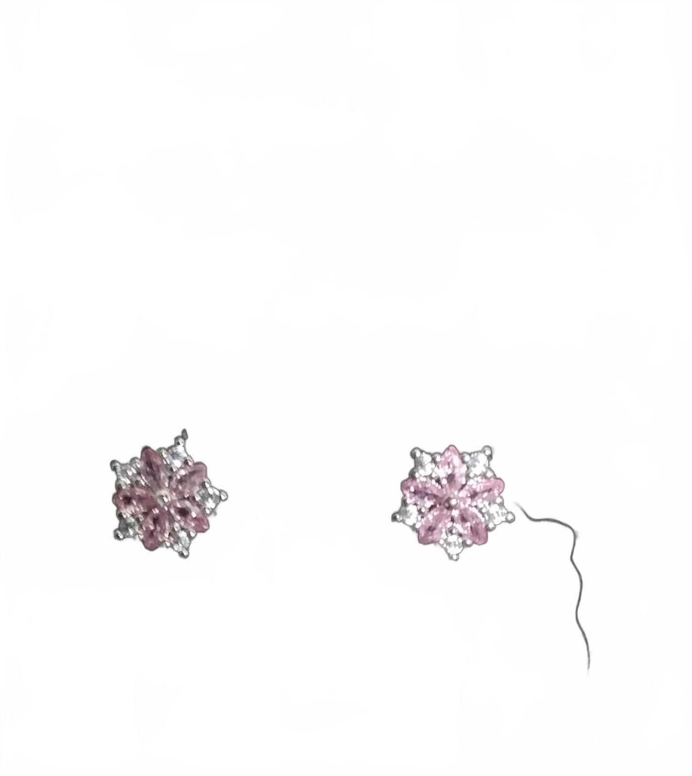 The Unbranded Brand Sparkling Pink Floral Stud Earrings - Grab Yours Now! Size ONE SIZE - 3 Thumbnail