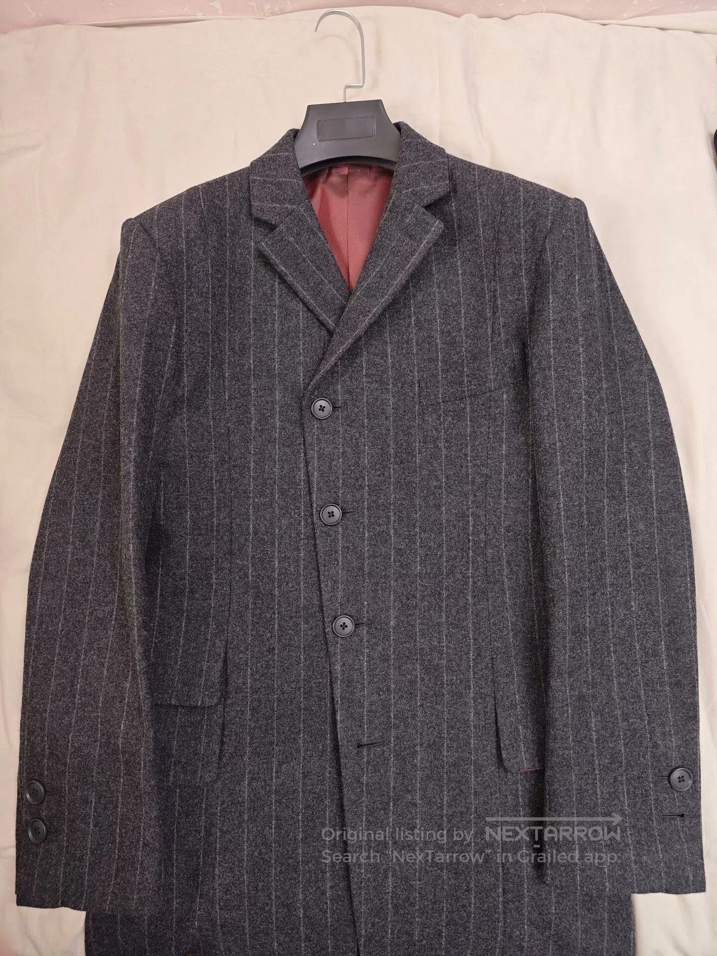 Yuji Yamada Yuji Yamada Wool Overcoat with Stripes. Size US L / EU 52-54 / 3 - 7 Thumbnail