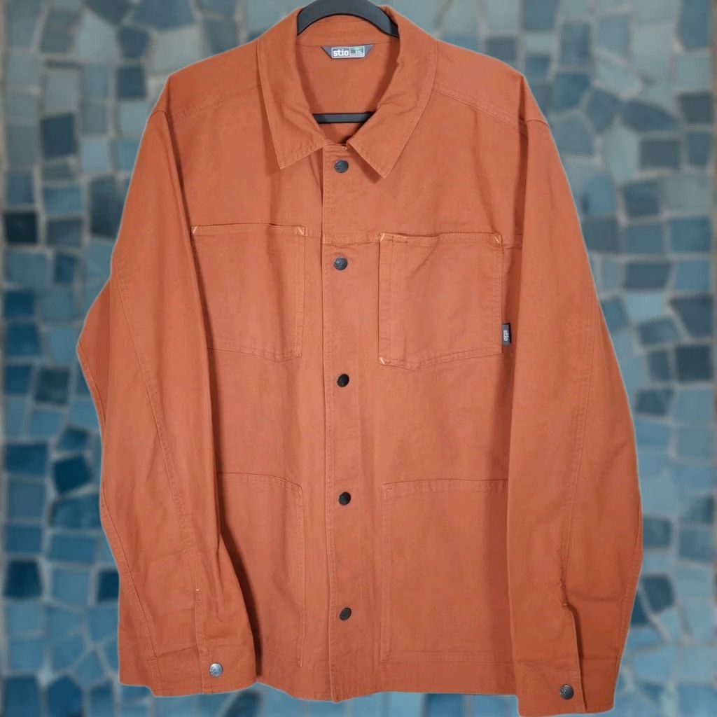 Vintage Stio Ralston Canvas Work Shirt / Utility Shacket Burnt Orange Rust Men's XXL Shirt Size US XXL / EU 58 / 5 - 1 Thumbnail