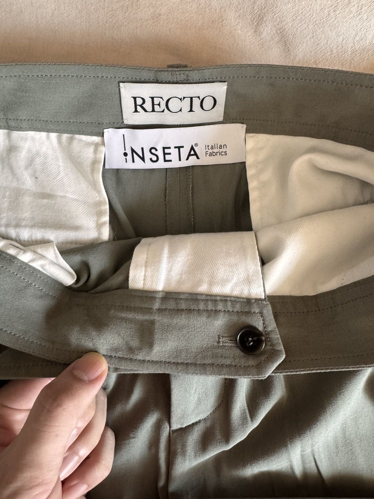 RECTO RECTO RM 25S Wrinkle Detail Belted Shorts in Dark Khaki Size US 32 / EU 48 - 17 Thumbnail