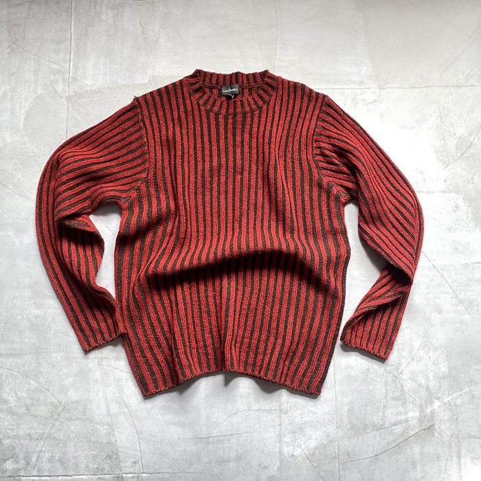 Diesel 🔥 Striped Rib Japan Diesel Style Faded Knit Sweater Y2K