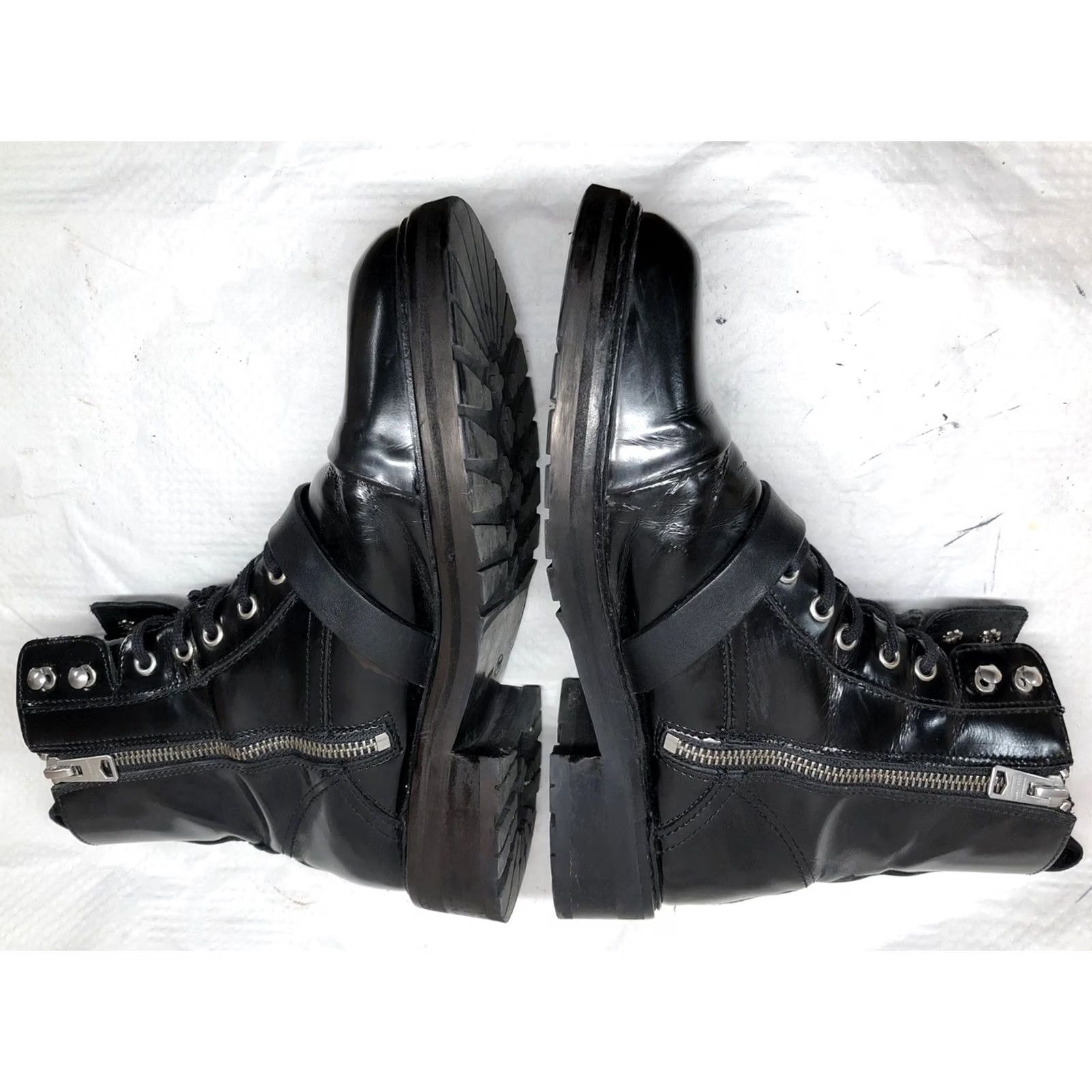 Allsaints Allsaints Donita Black Patent Leather Lace up Boots Combat Black Size 39/8.5 US Womens Boot Size US 8 / IT 38 - 7 Thumbnail