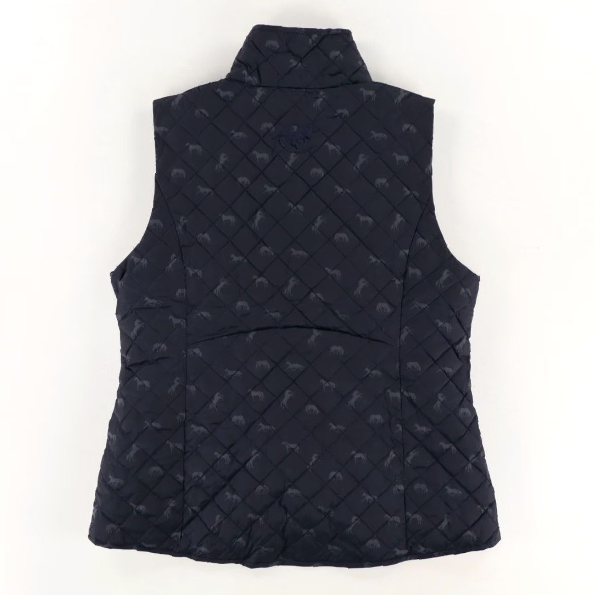 Vintage Piper Horse Equestrian Quilted Vest Navy Women's M Jacket Shirt Mock All Over Print Regular Fit Size M / US 6-8 / IT 42-44 - 4 Thumbnail