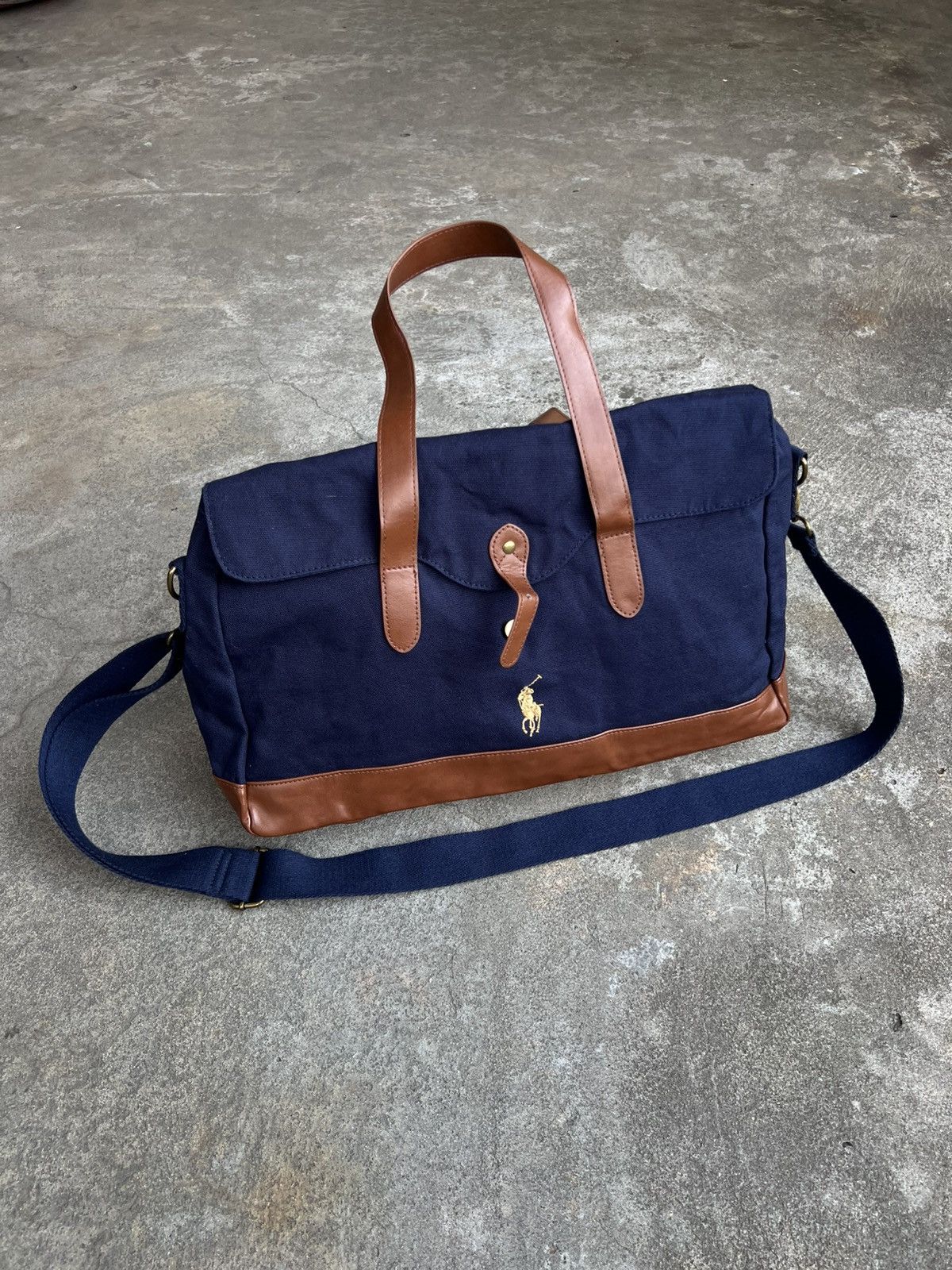 Crazy Vintage Polo Ralph Lauren Messenger Tote Bag 1990s