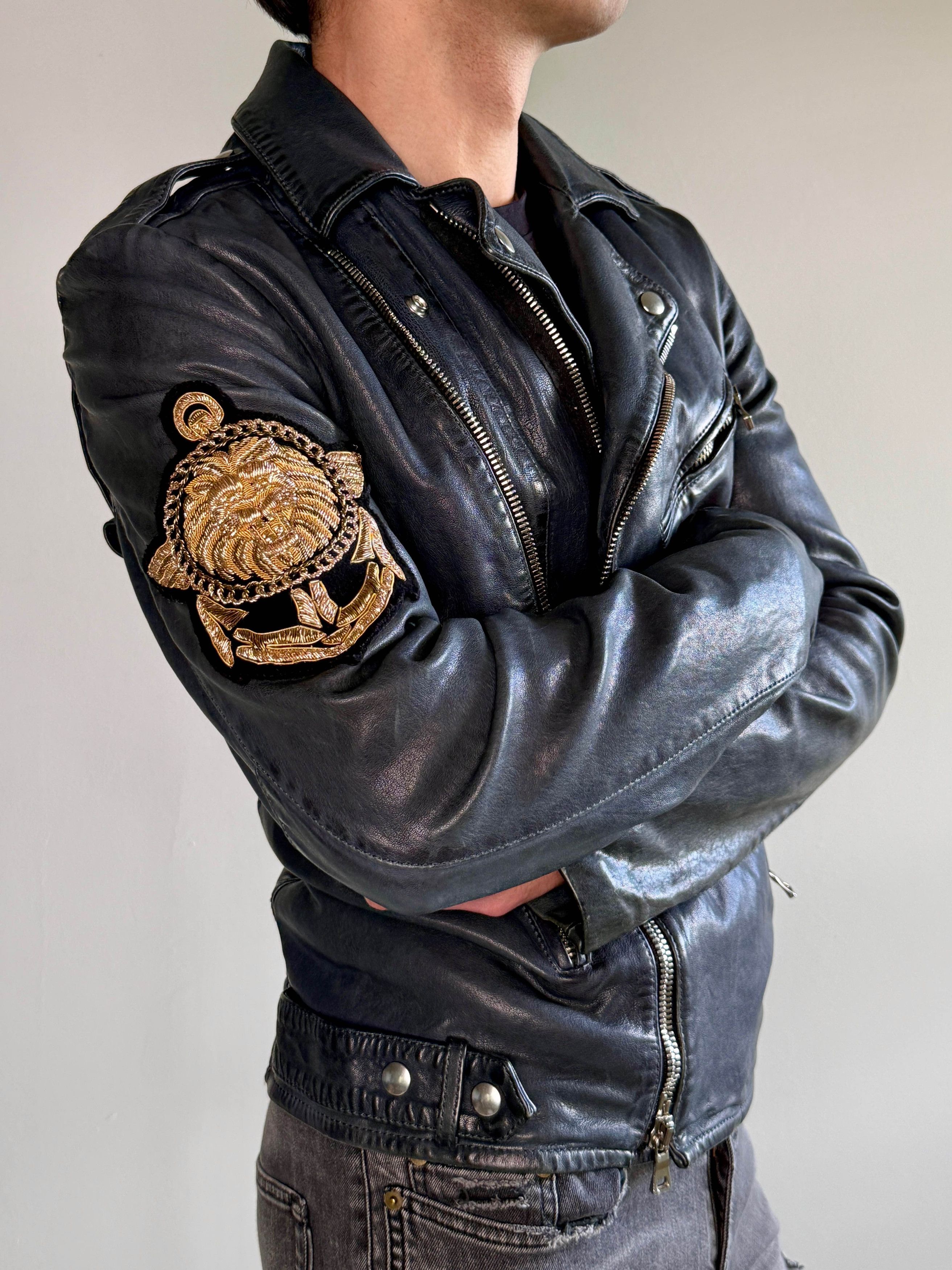 Balmain Balmain SS2014 Embroidered Patch Leather Biker Jacket Size US M / EU 48-50 / 2 - 3 Thumbnail