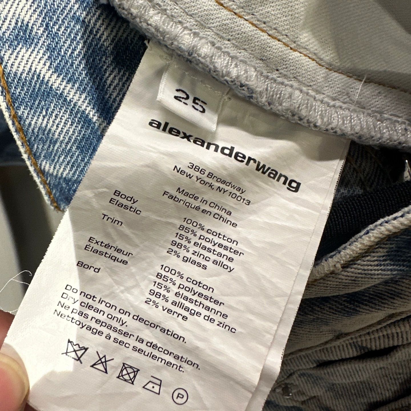 Alexander Wang Alexanderwang may395 crystal letter denim jeans 25 Size 25" / US 0 / IT 36 - 4 Thumbnail