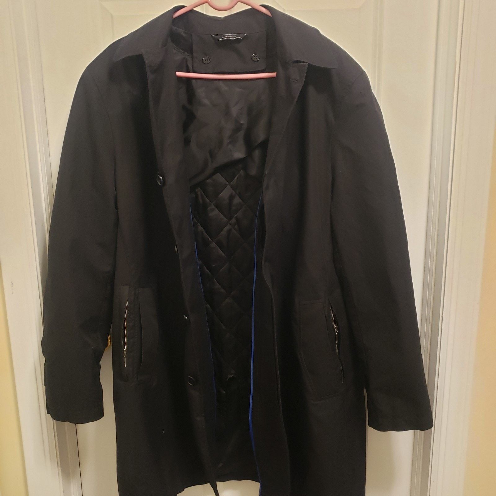 Tom James Tom James MidLength Raincoat Removable Quilted Liner Black Size US XXL / EU 58 / 5 - 1 Thumbnail
