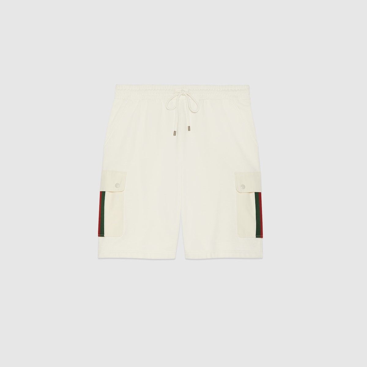 Gucci o1s1wg110725 Cotton Jersey Shorts With Web in Ivory Size US 36 / EU 52 - 1 Thumbnail