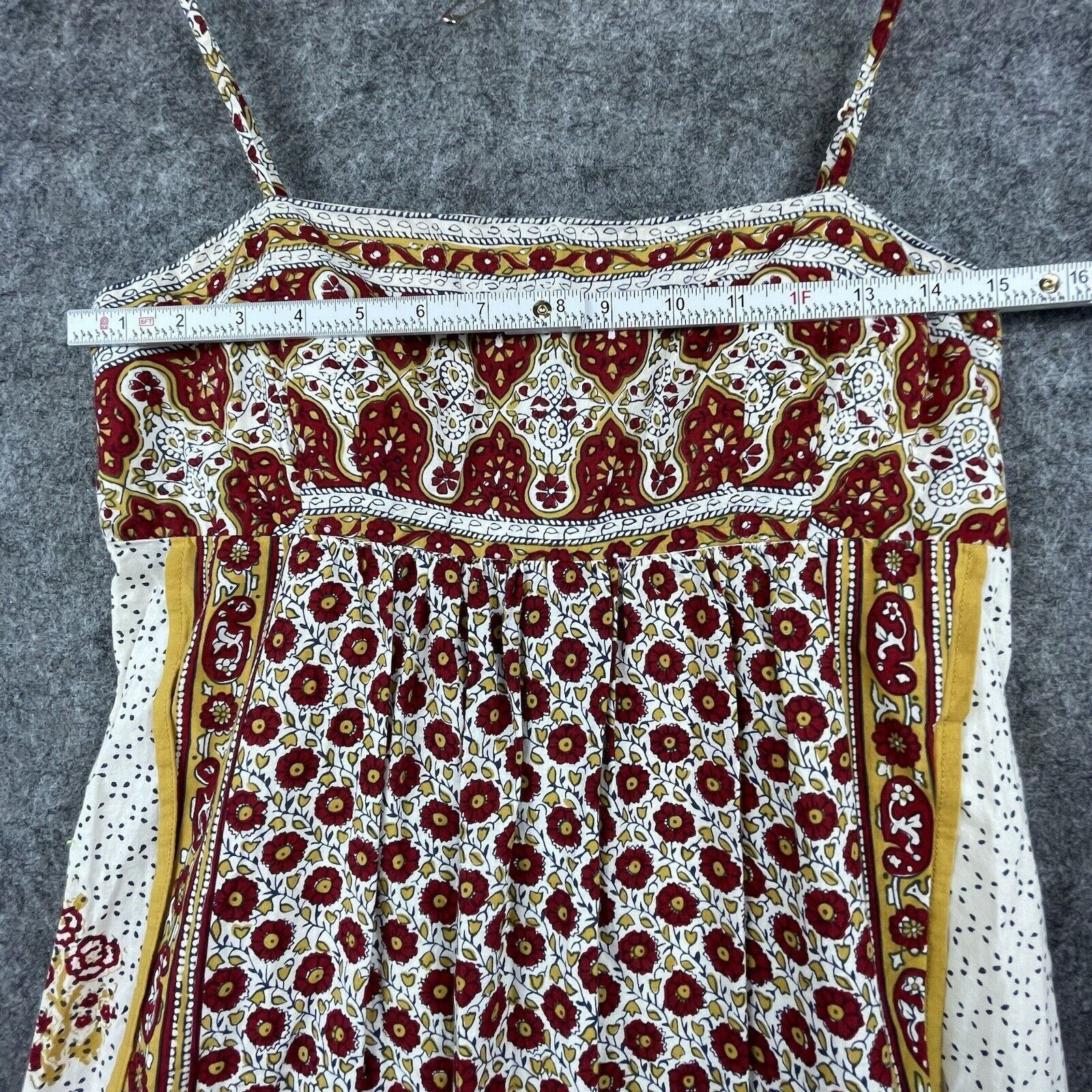 Boston Proper Muse Boston Proper Dress 10 Paisley Apron Peasant Boho Size L / US 10 / IT 46 - 5 Thumbnail