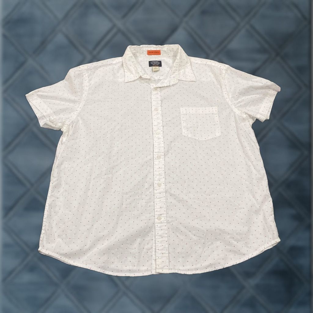 Vintage St. John's Bay Shirt Mens 2XL White Red Micro Dot Short Sleeve Button-Up Casual Size US XXL / EU 58 / 5 - 1 Thumbnail