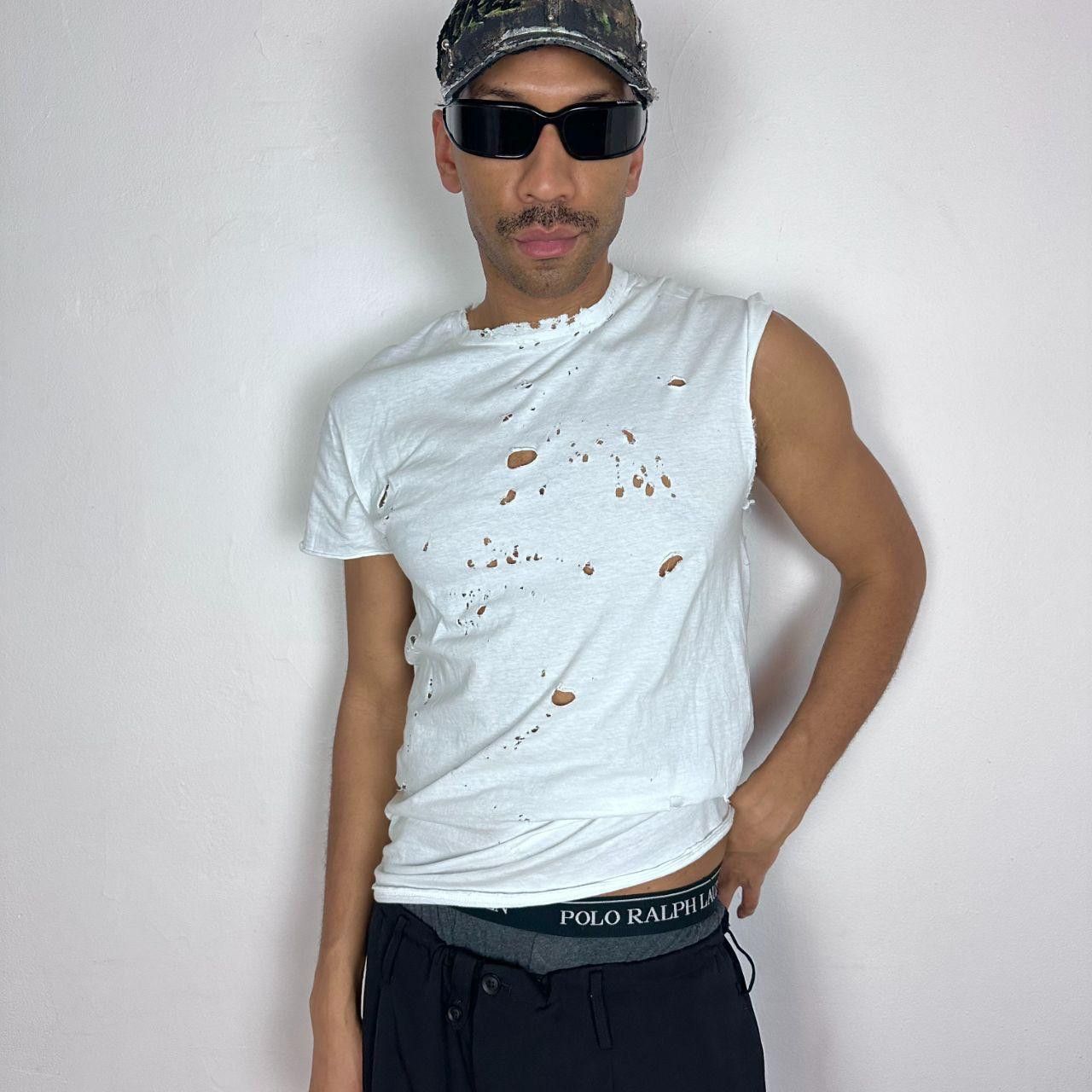 Hanes ASTROBOI* x Gildan White Ripped Grunge T-shirt - Medium Size US M / EU 48-50 / 2 - 7 Thumbnail
