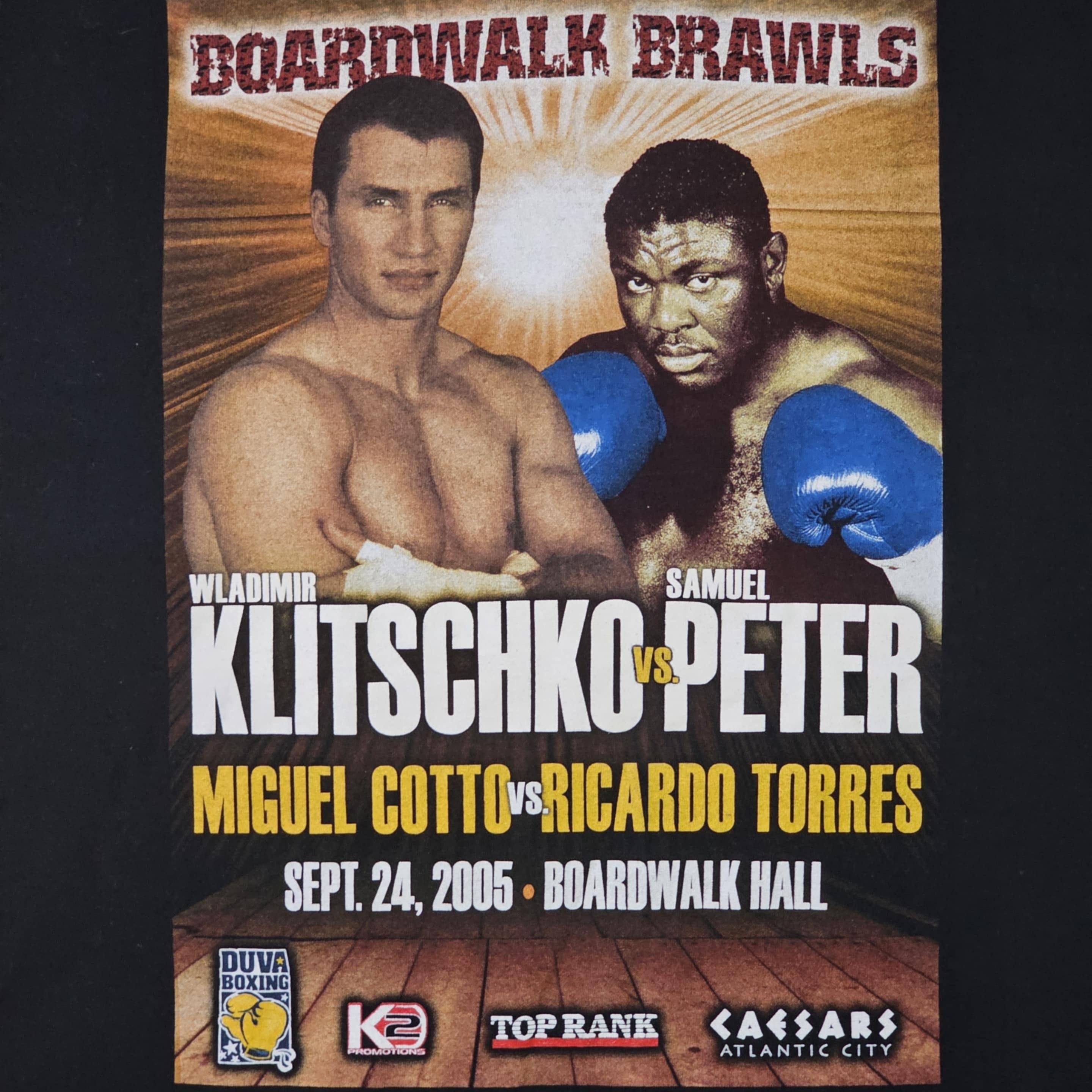 Vintage Klitschko vs Peter Vintage Y2K Boardwalk Boxing T-Shirt Size US XL / EU 56 / 4 - 3 Thumbnail