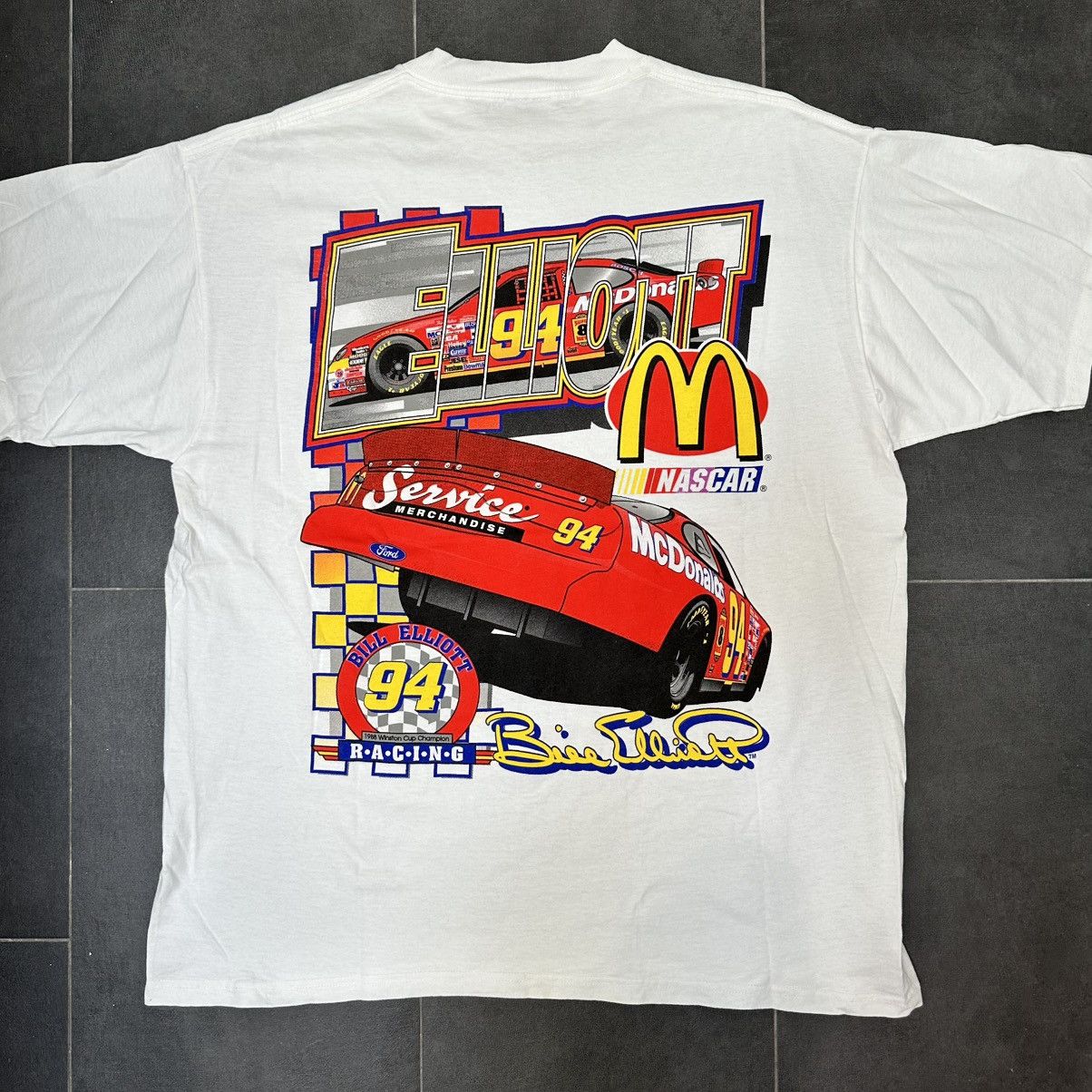 NASCAR Crazy vintage 90s Bill Elliott McDonald’s double sided shirt Size US XXL / EU 58 / 5 - 4 Thumbnail