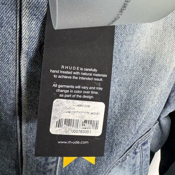 Rhude Rhude Lightening Denim Bomber Jacket Blue Men’s Large Size US L / EU 52-54 / 3 - 6 Thumbnail